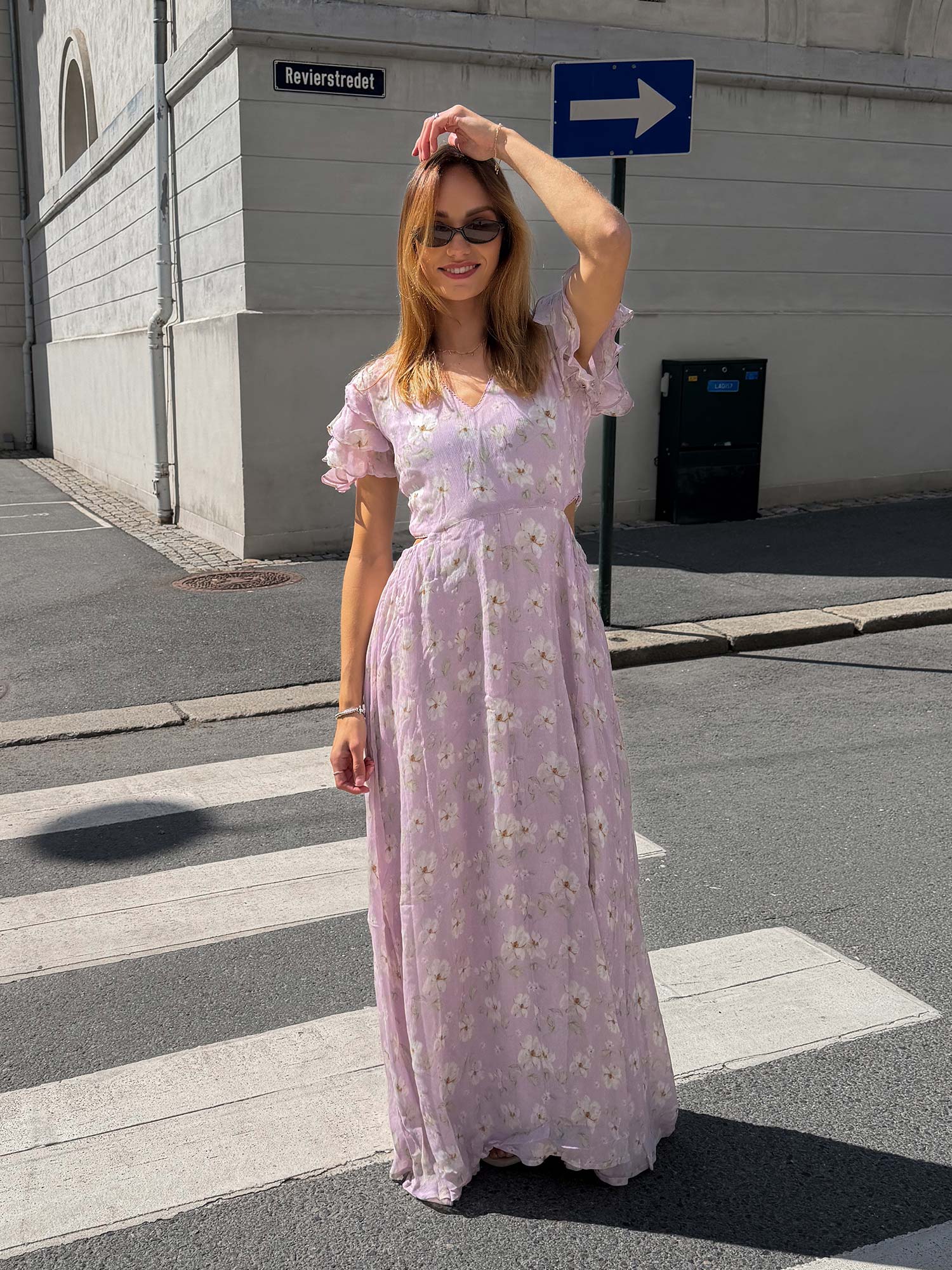 Elise Dress - Lavender Peony Print