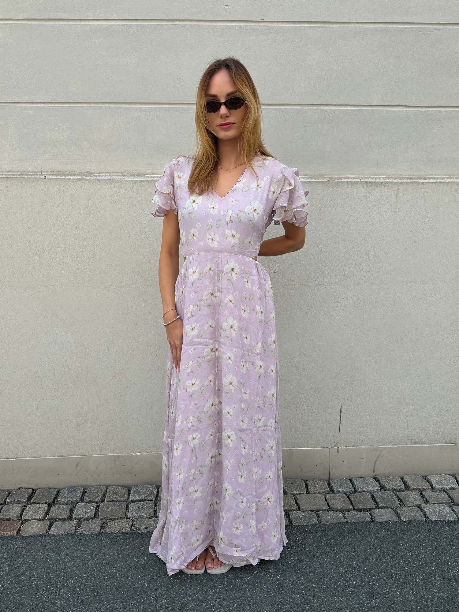 Elise Dress - Lavender Peony Print