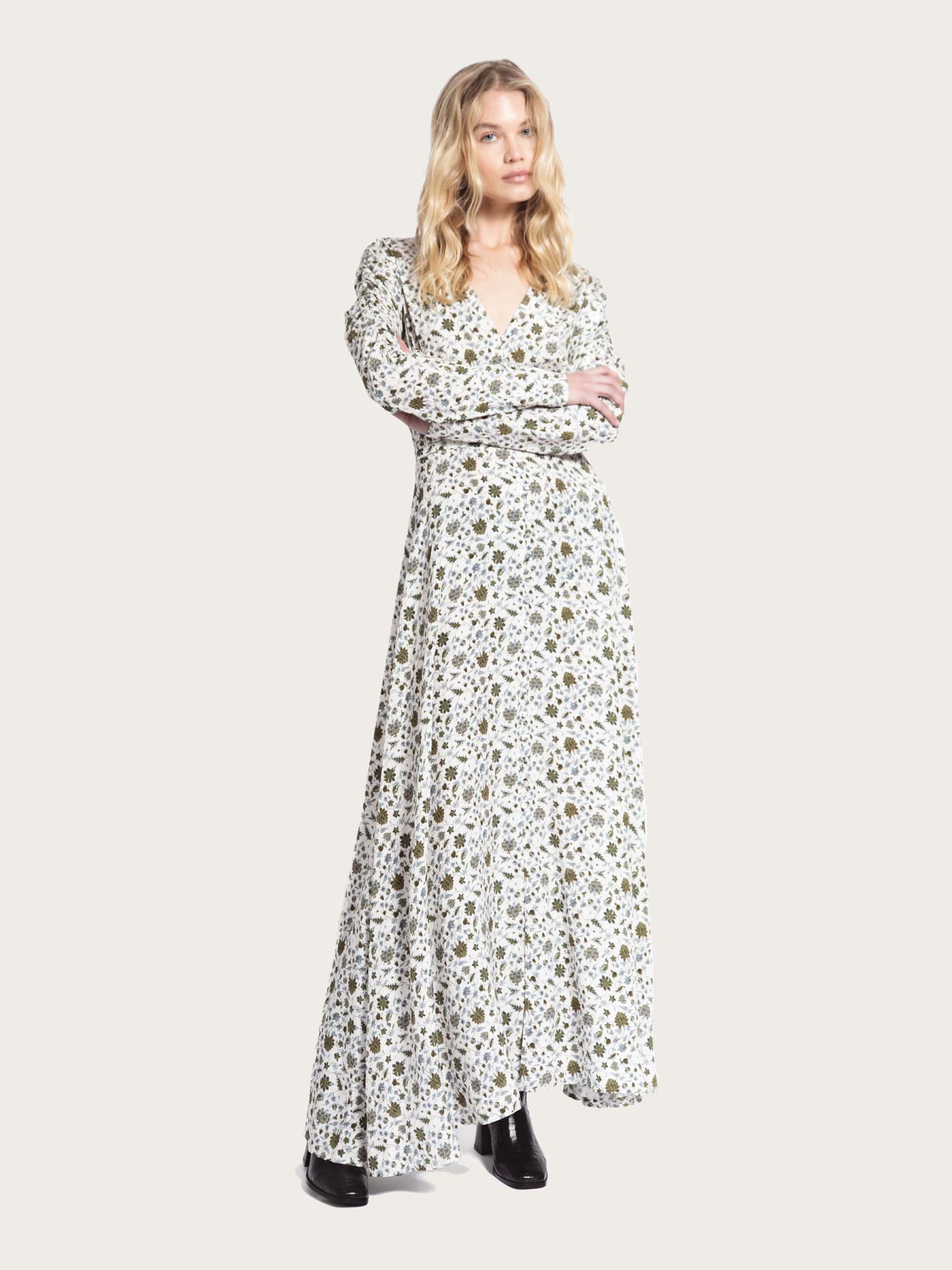 Amira Dress - White Harvest Print