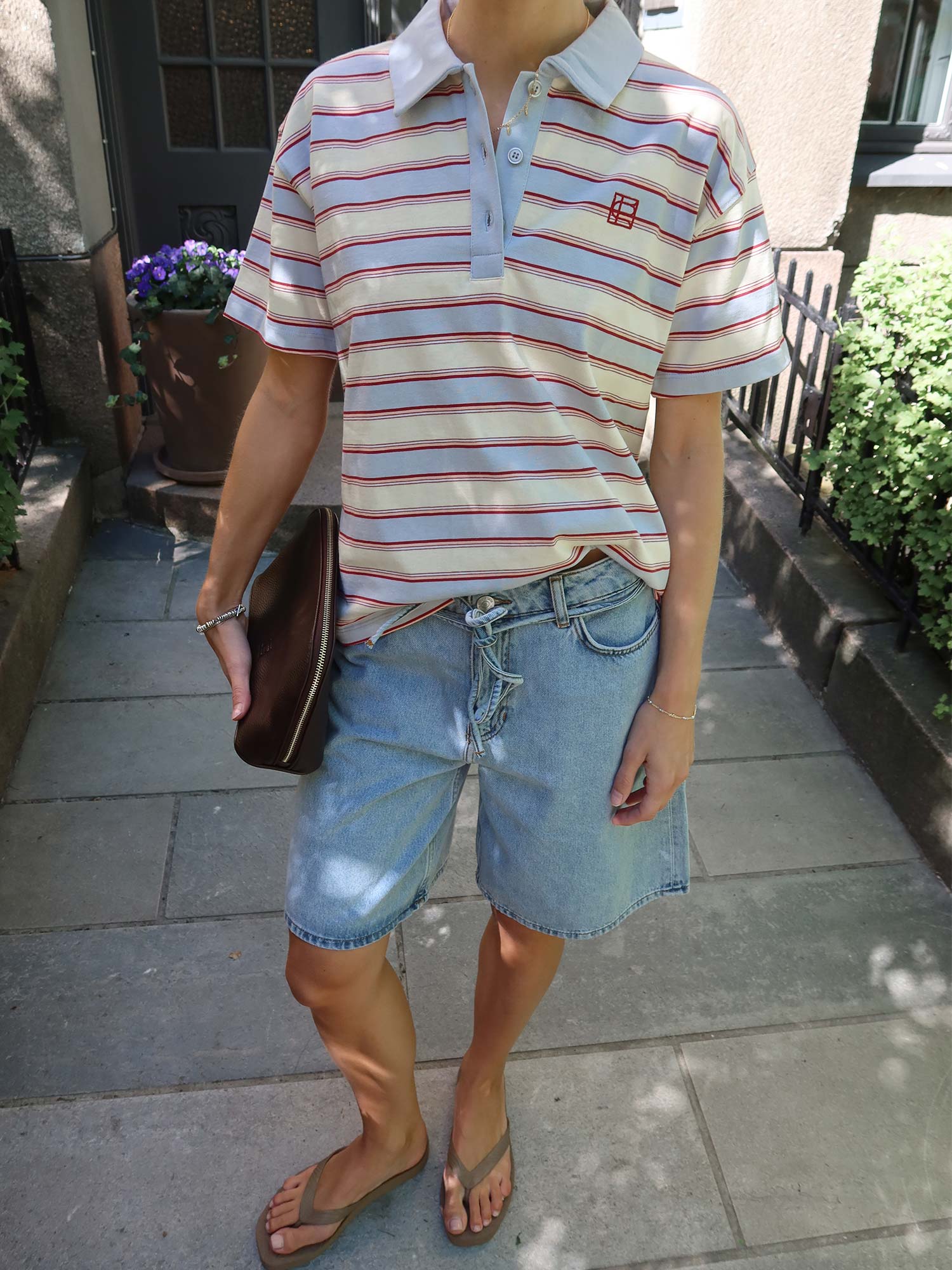 Evelyn Polo Tee - Ocean Stripe