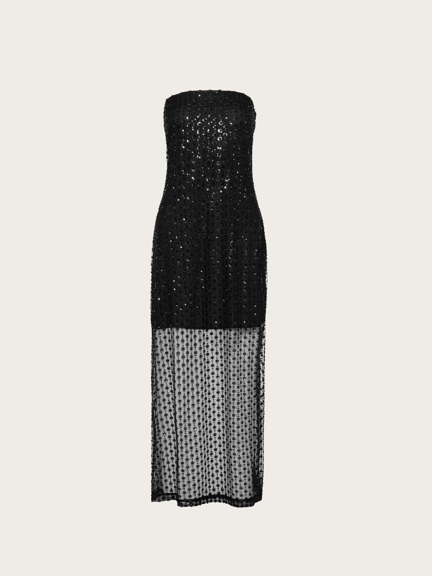 Giovanna Beaded Dress - Black