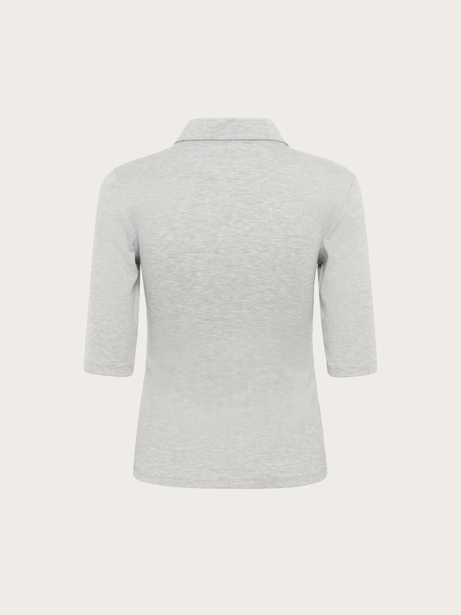Drew Polo Mel Top - Grey Melange