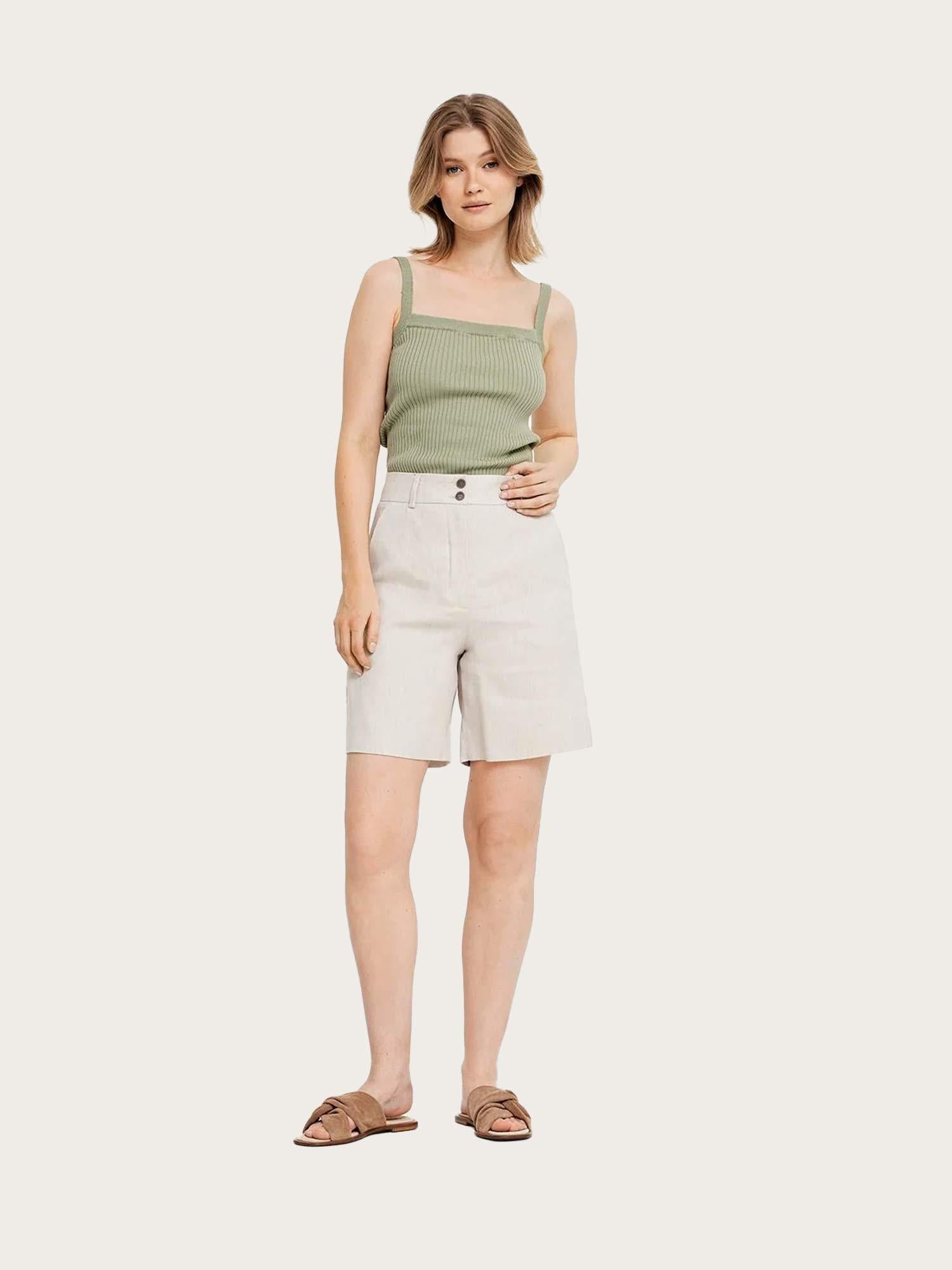 LauraFV Midi Shorts 769 - Sand Linen