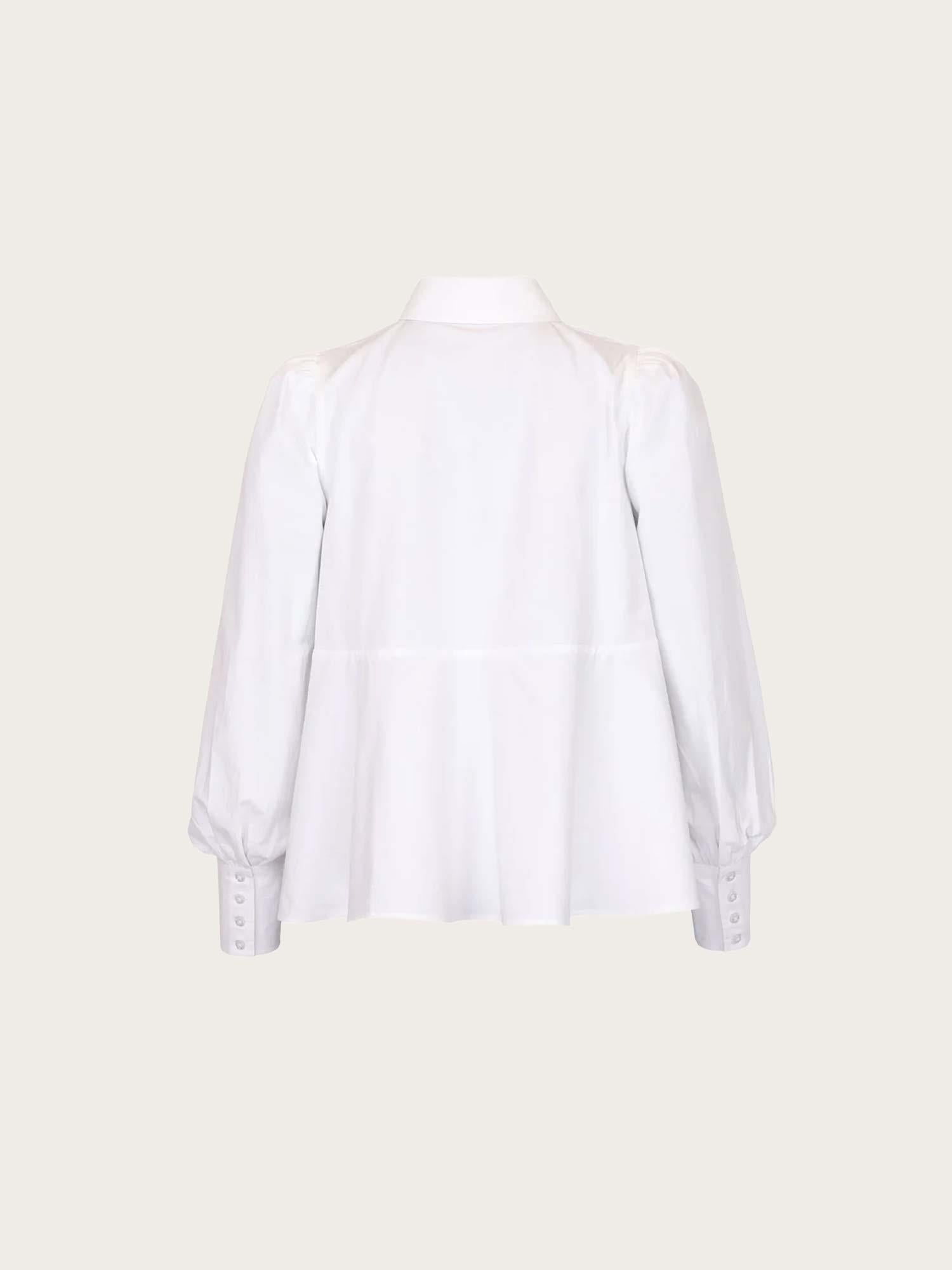 Poplin Peplum Blouse - White