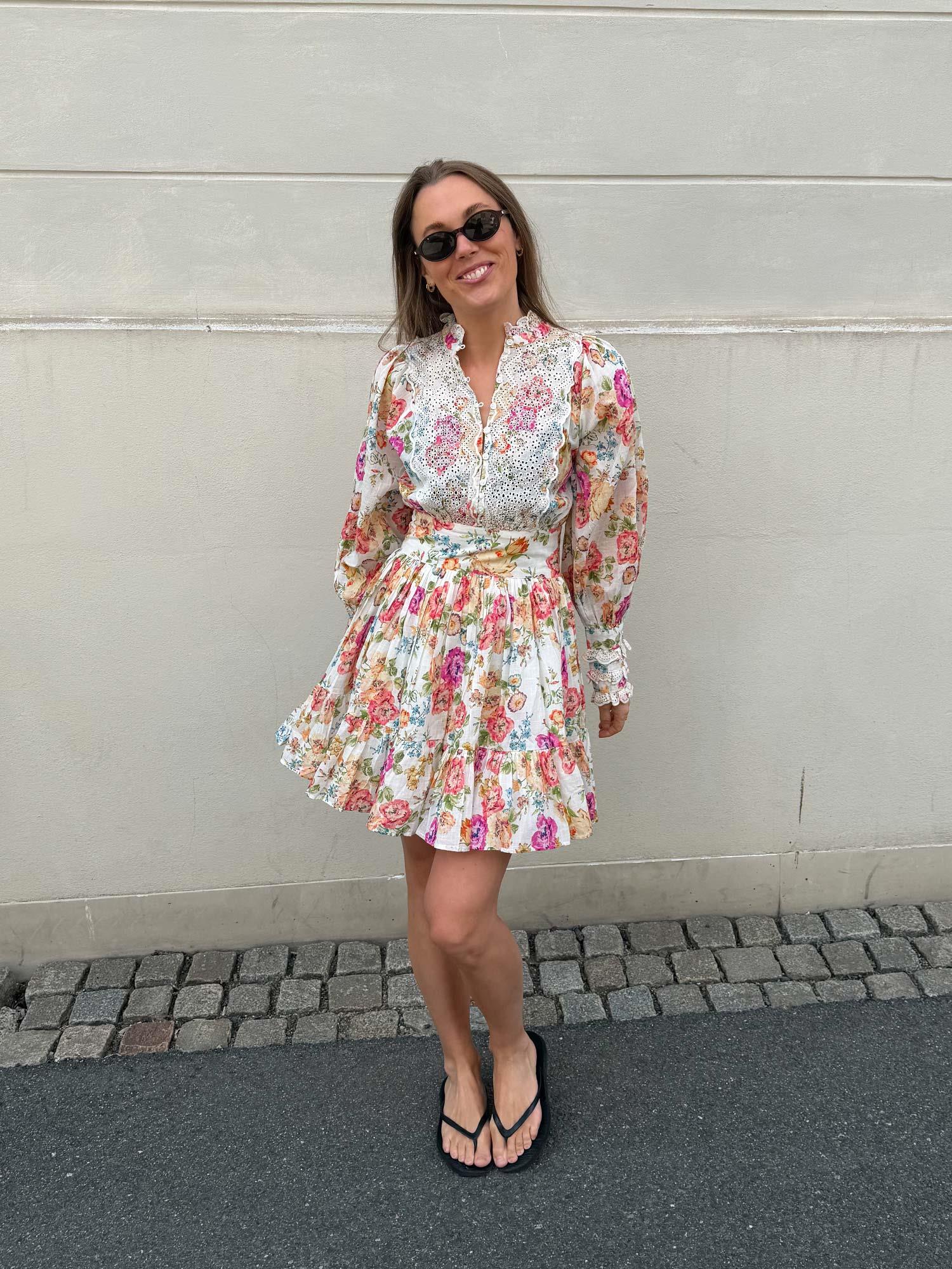 Cotton Slub Mini Dress - Flora