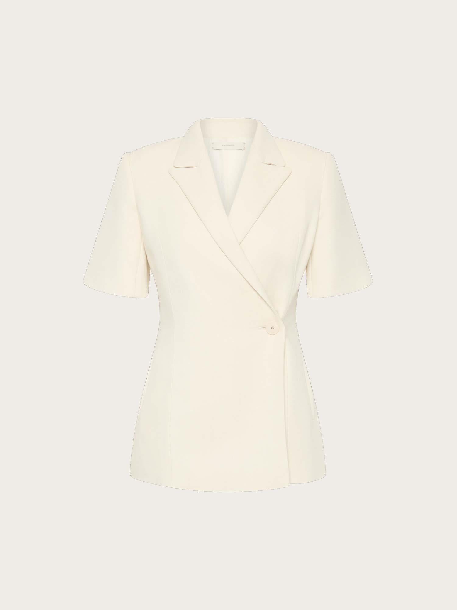 Enna Short Sleeve Blazer - Beige