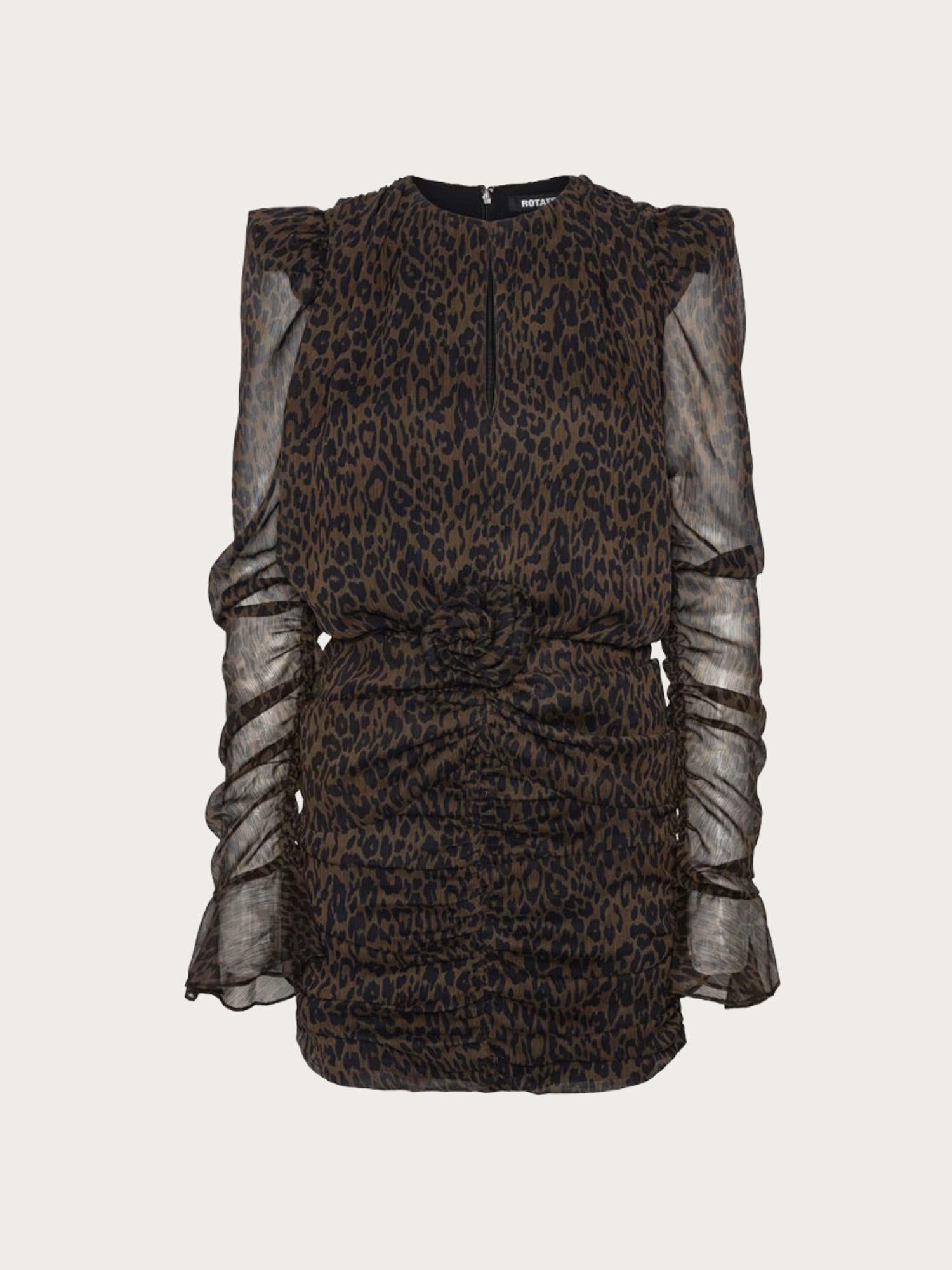 Ruched Flower Mini Dress - Molé comb.