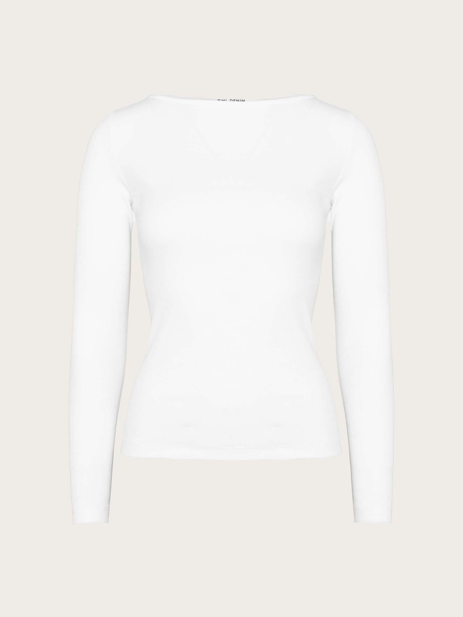 Petronella Rib Boatneck - Offwhite