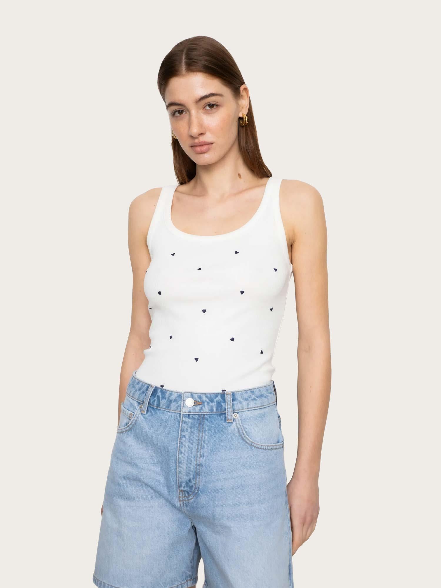 Pam Rib Singlet - Navy