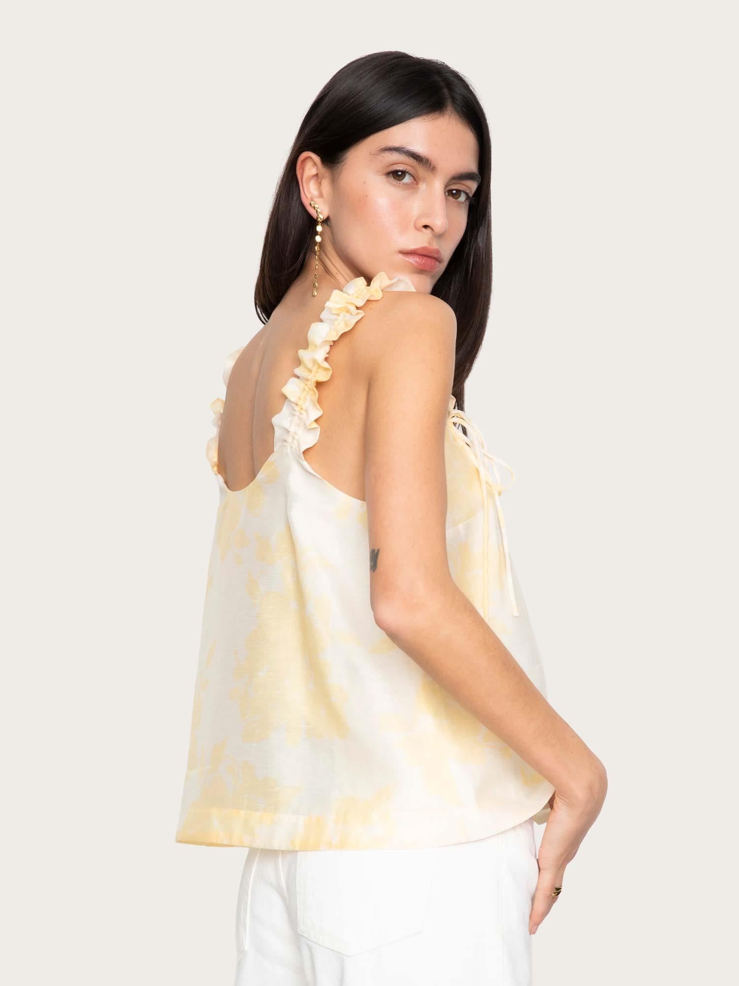 Zoe Top - Yellow Floral Print