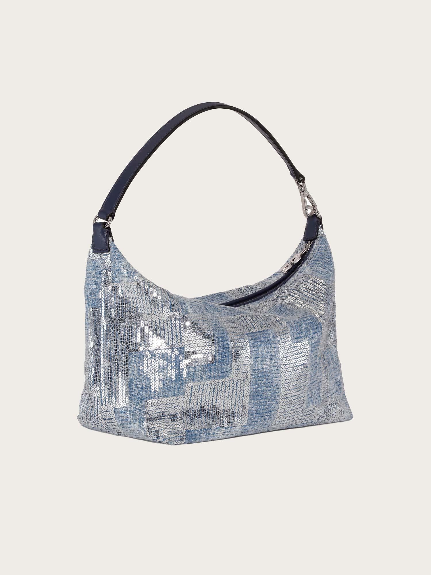 A6018 Butterfly Small Pouch Sequin - Denim