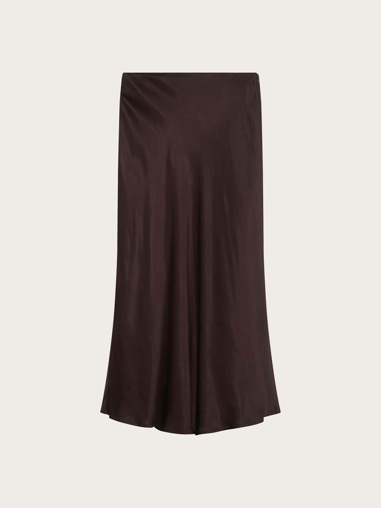 Emerson Satin Skirt - Darkest Brown