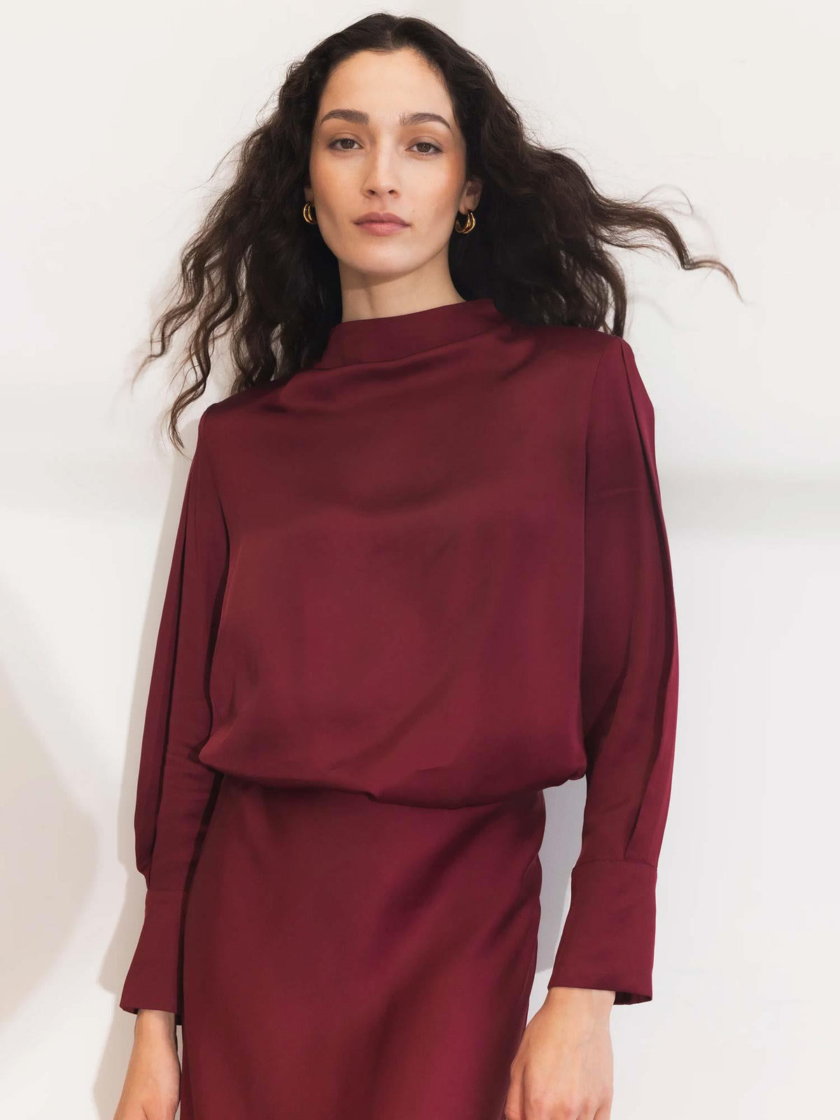 Arlene Blouse - Dark Red