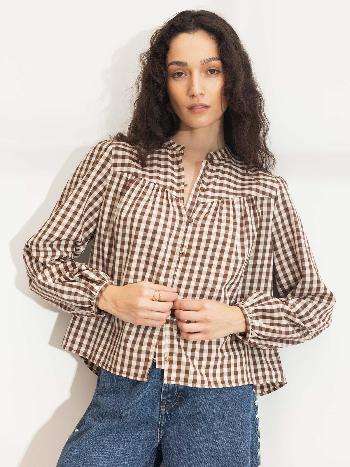 Bellier Blouse - Brown Check