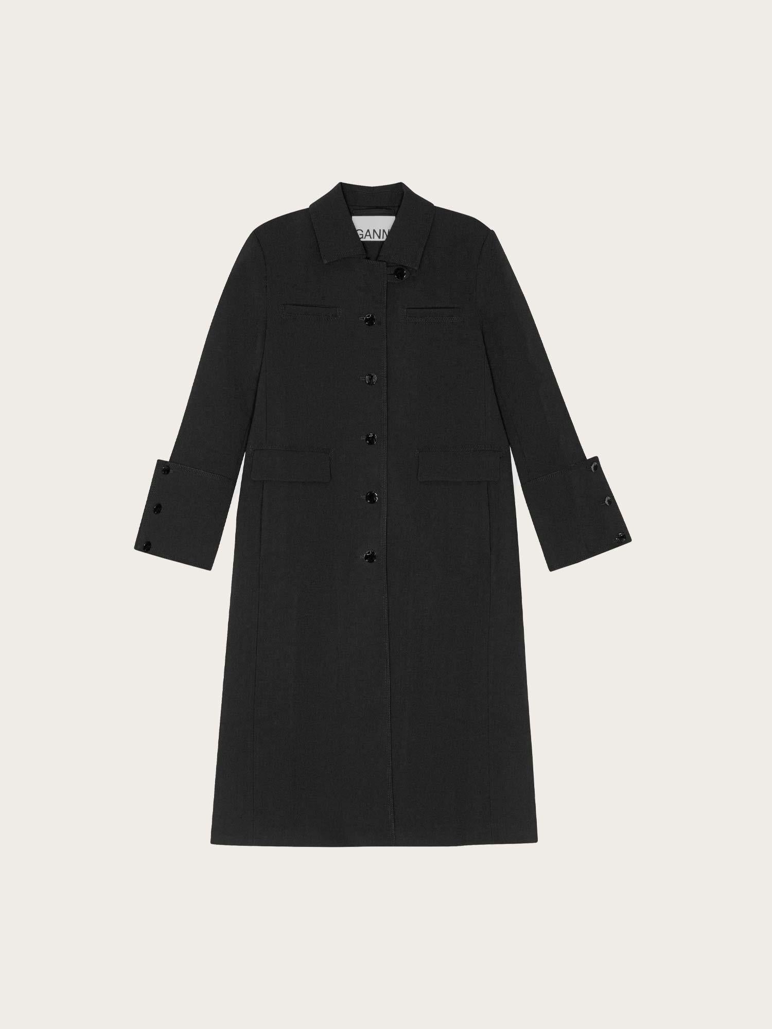 F9606 Bonded Crepe Coat - Black