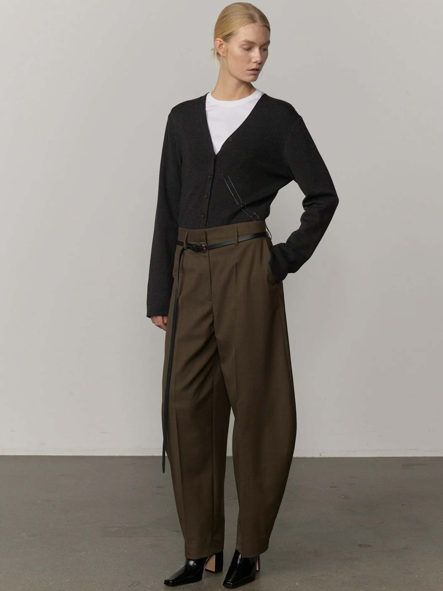 Dante Mid Waist Pants - Khaki
