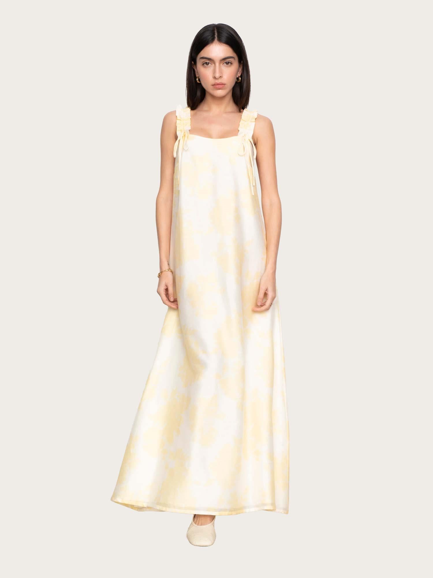Zaha Dress - Yellow Floral Print