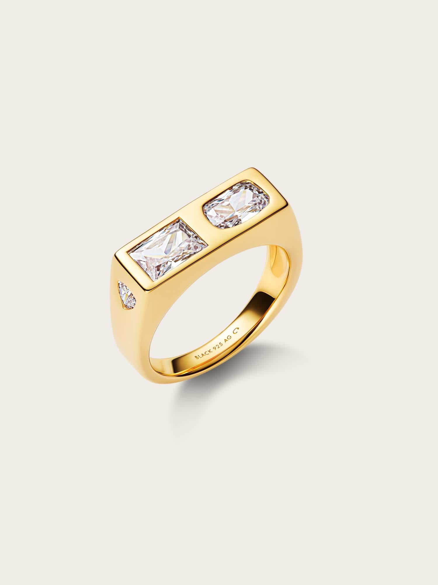 Us Three Signet Ring - Gold