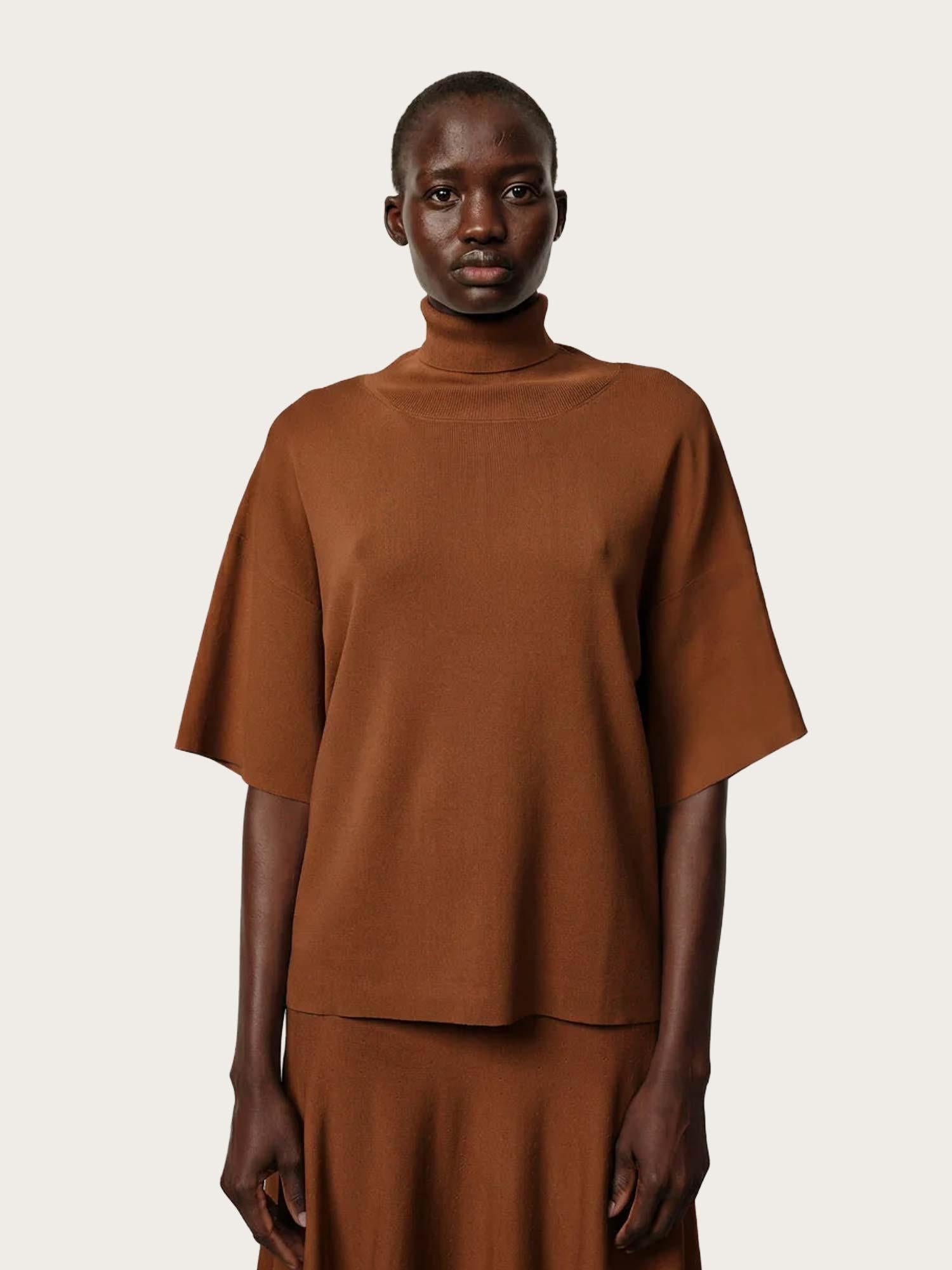 Brittany Knit Blouse - Tan