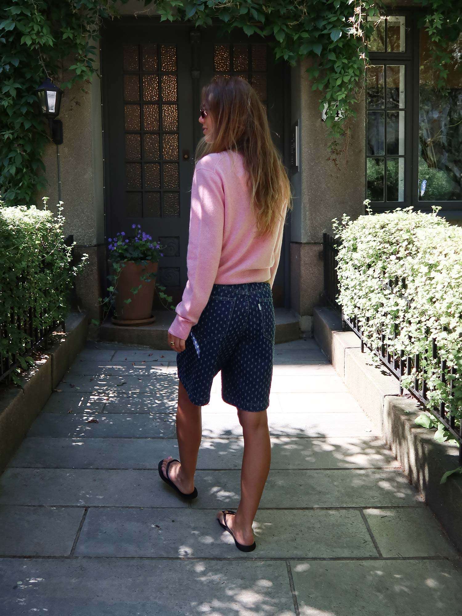 Distres Denim Rossy Shorts - Mid Blue Denim