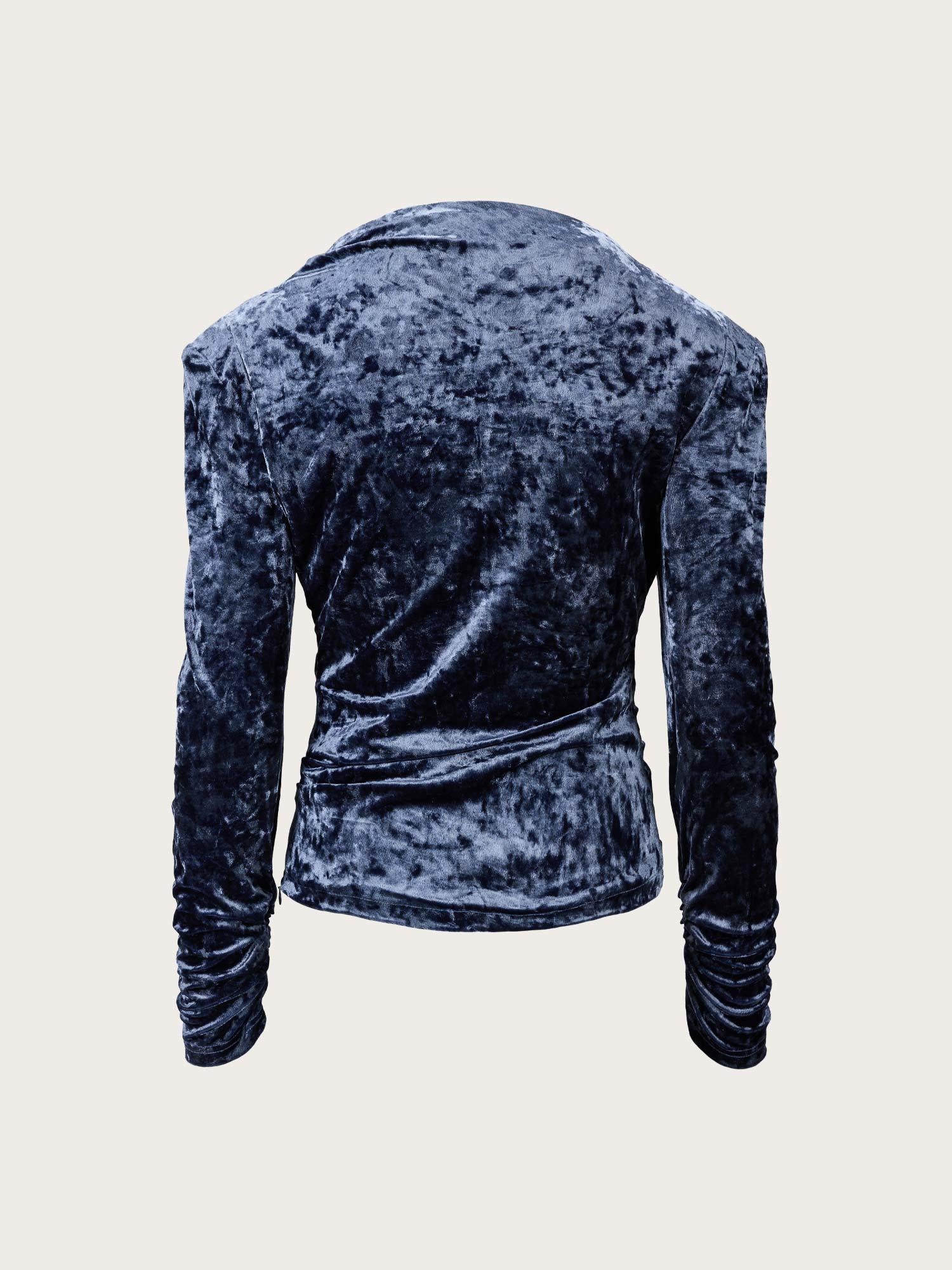 Shine Top Velour - Ashy Blue