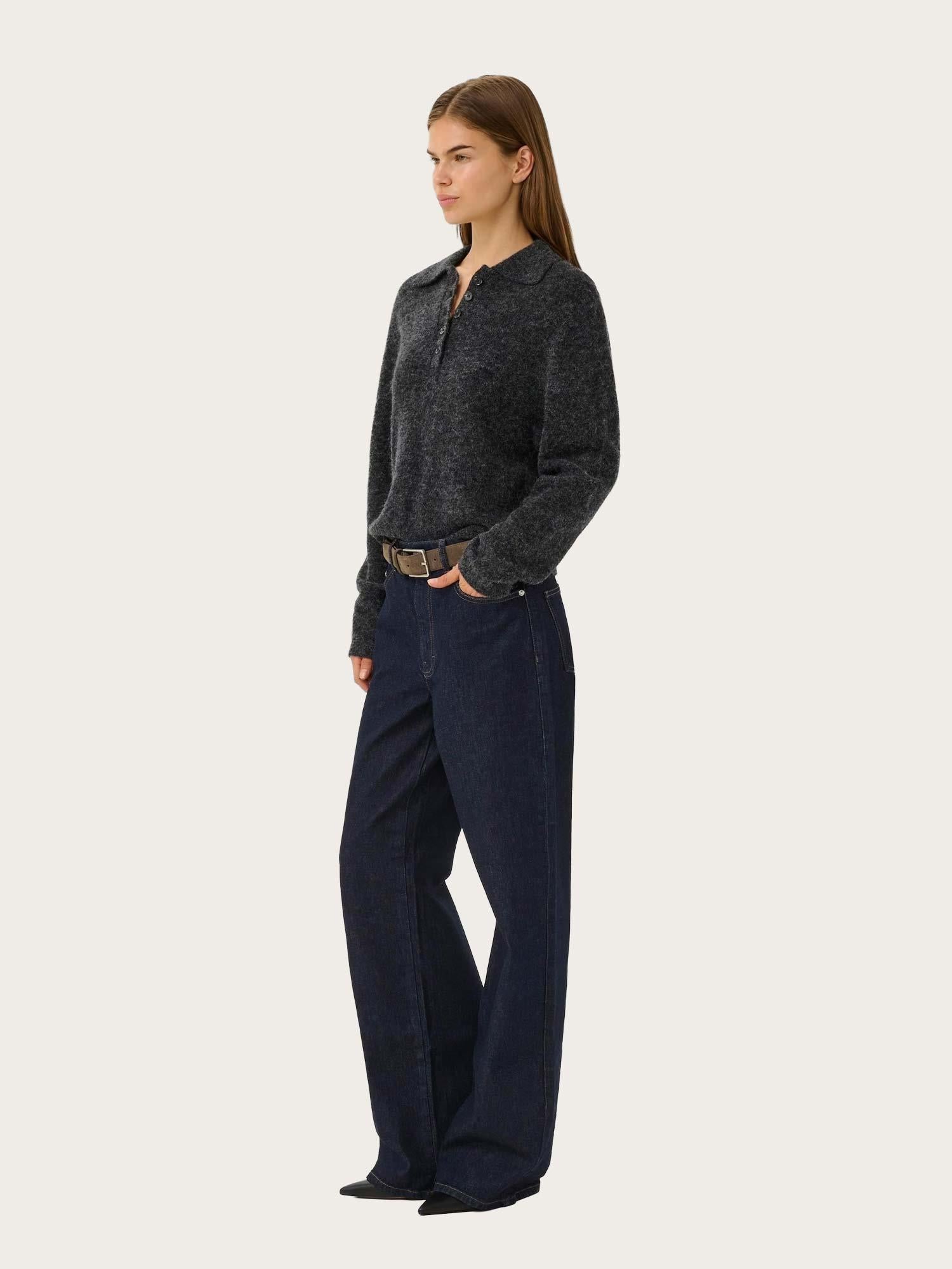Alpha Polo Pullover - Charcoal Melange