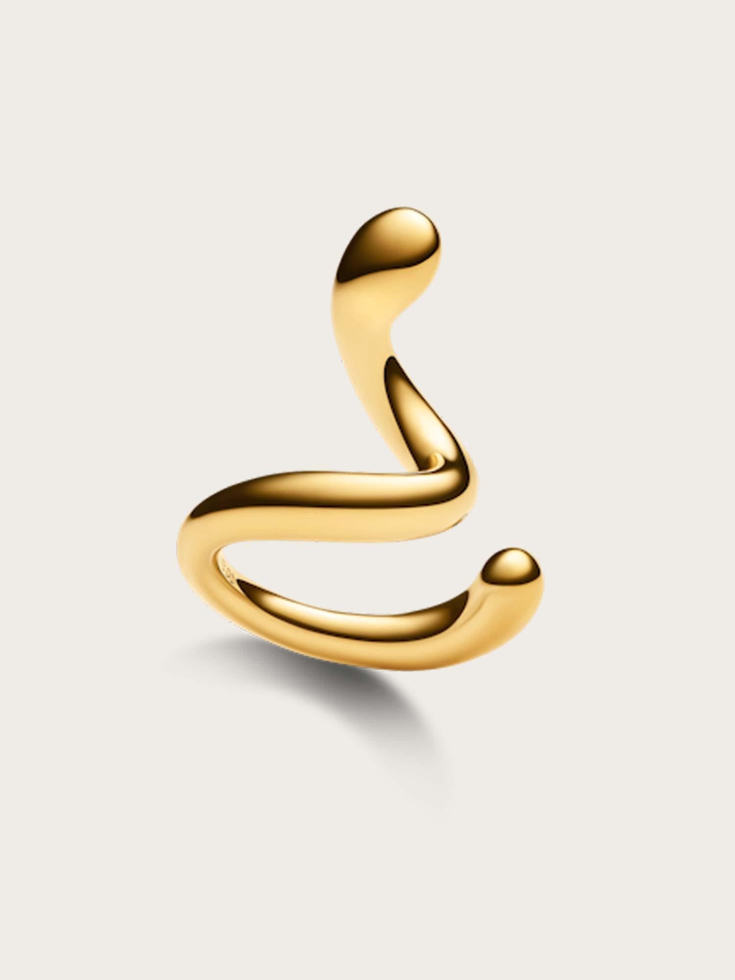 Coil Whirl Ear Cuff Left - Gold