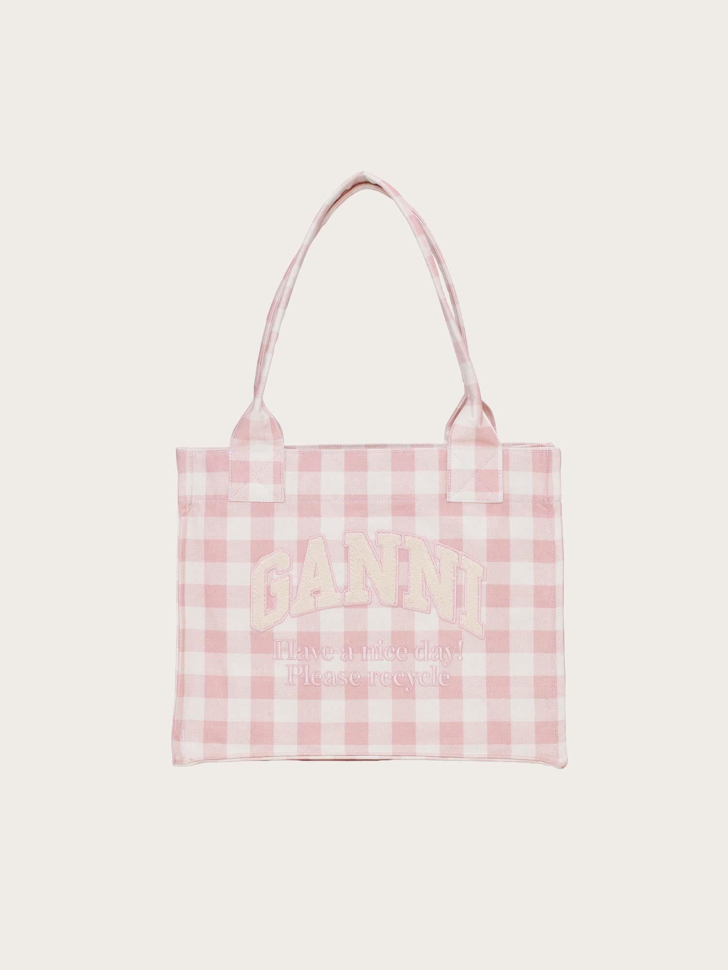 A6893 Large Easy Shopper Pocket Vichy - Bleached Mauve