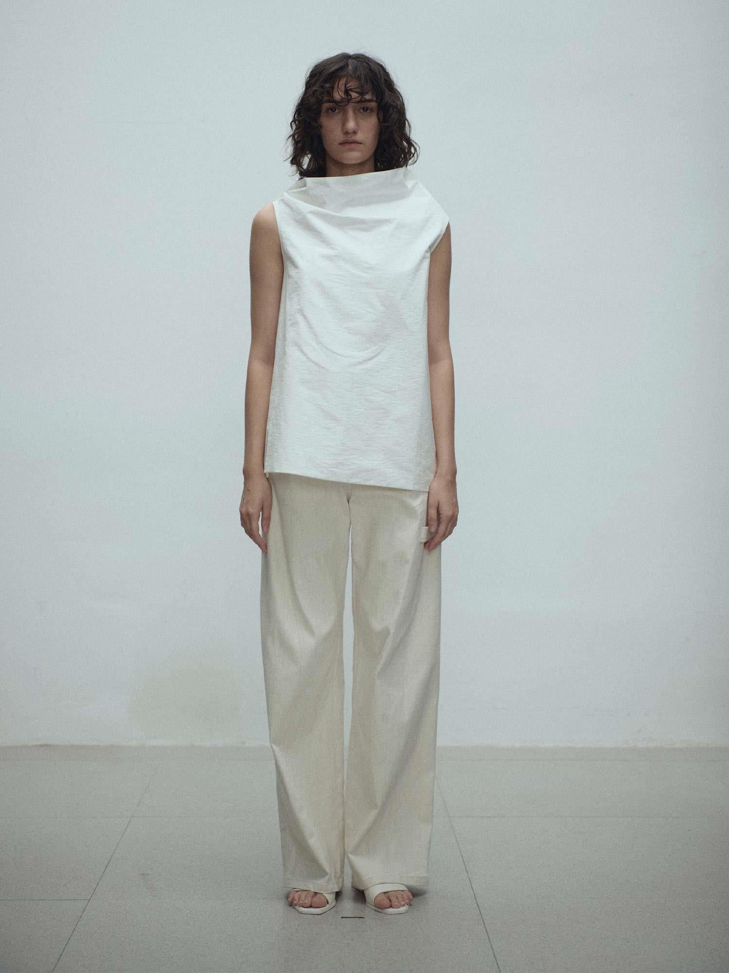 Tully Open Back Top - White