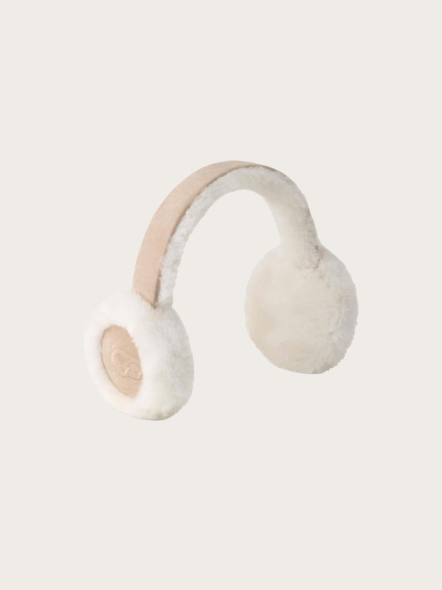 Sheepskin Embroidered Earmuff - Sand