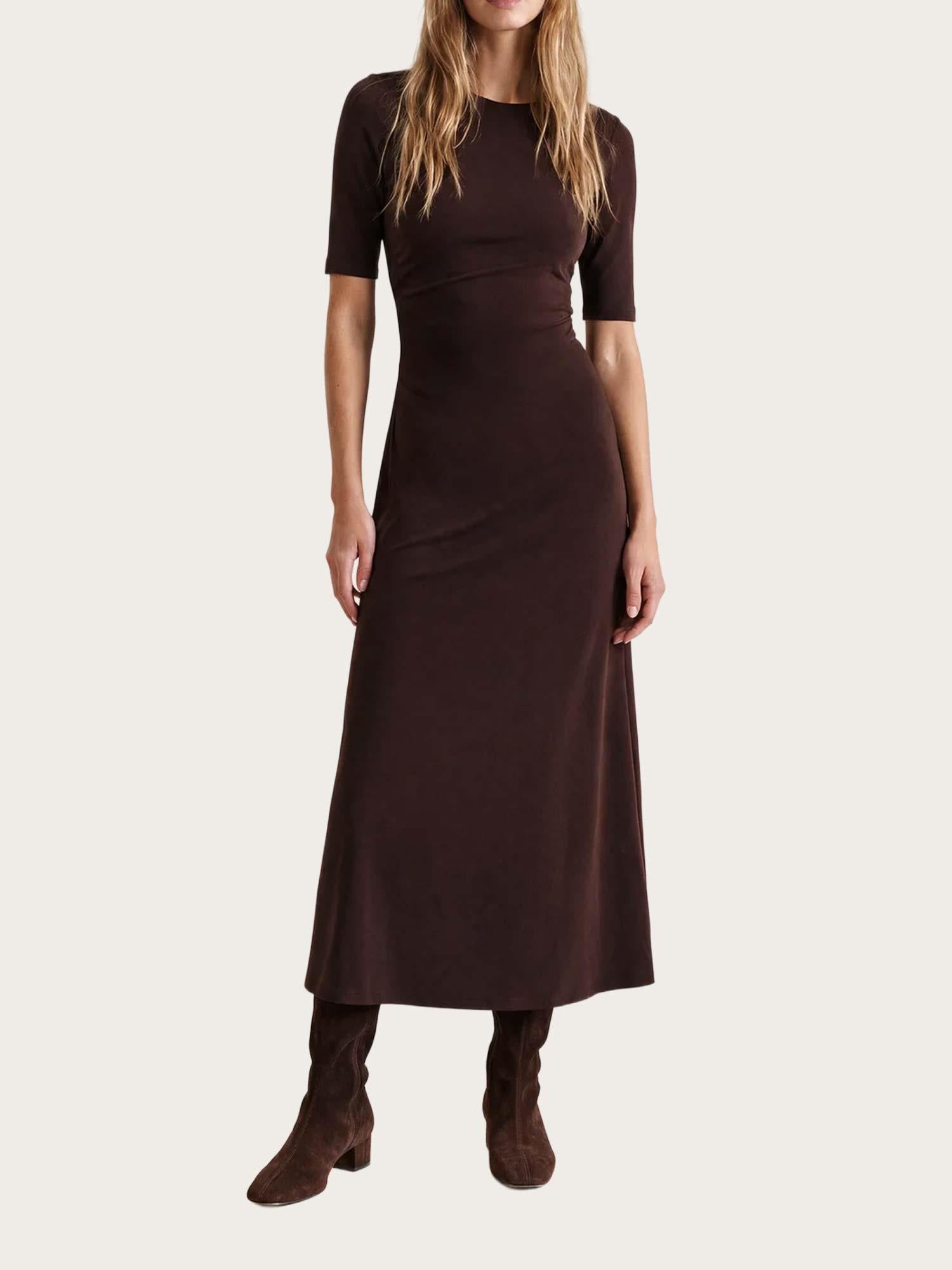 Jersey Fitted Dress - Brown