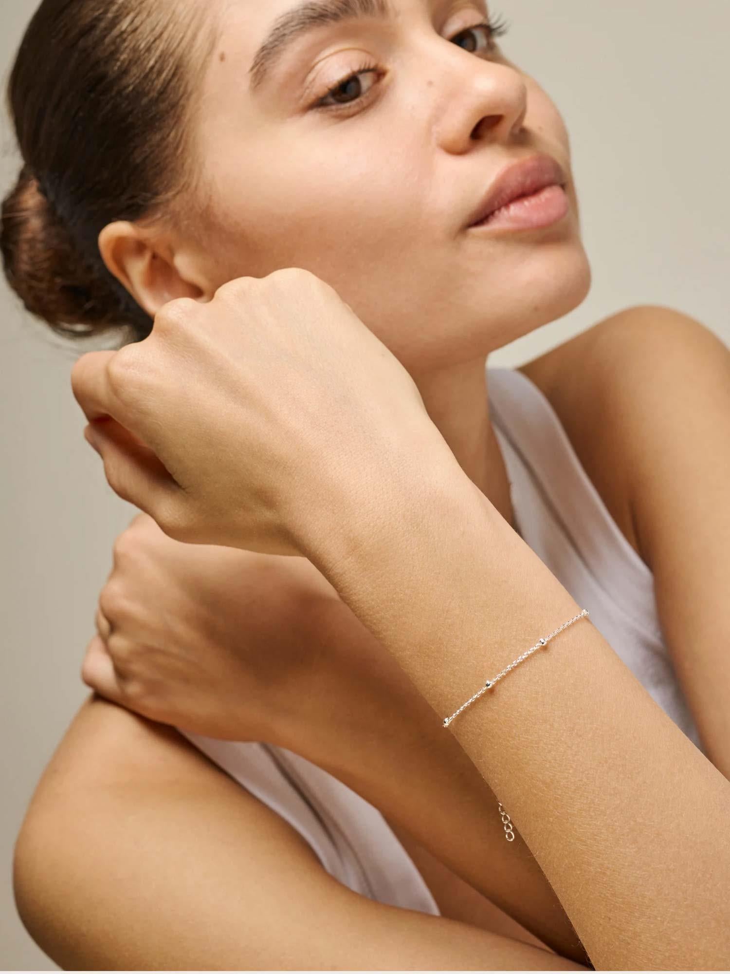 Bracelet Beaded Chain - Silver