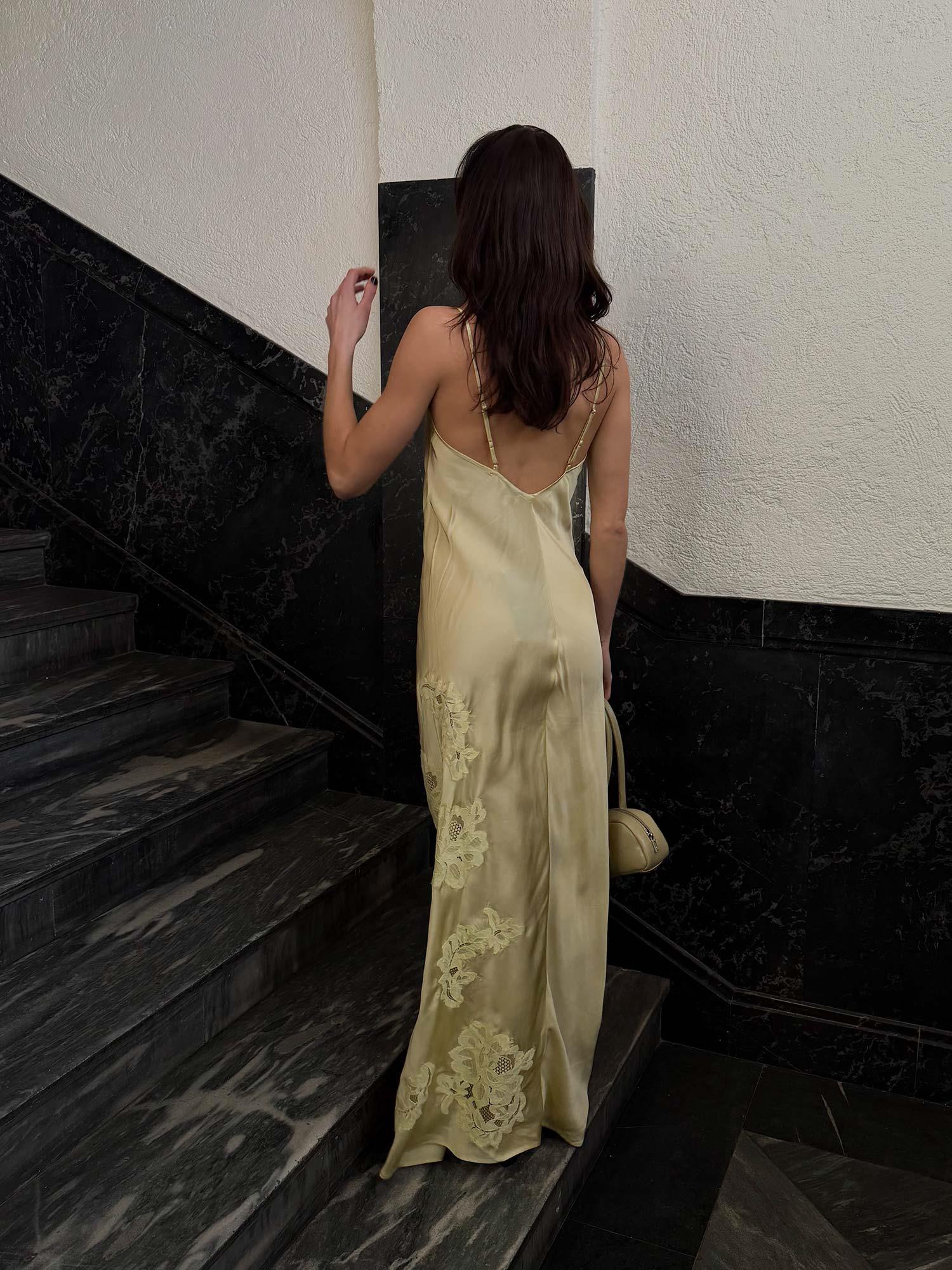 Isla Dress - Pale Lime