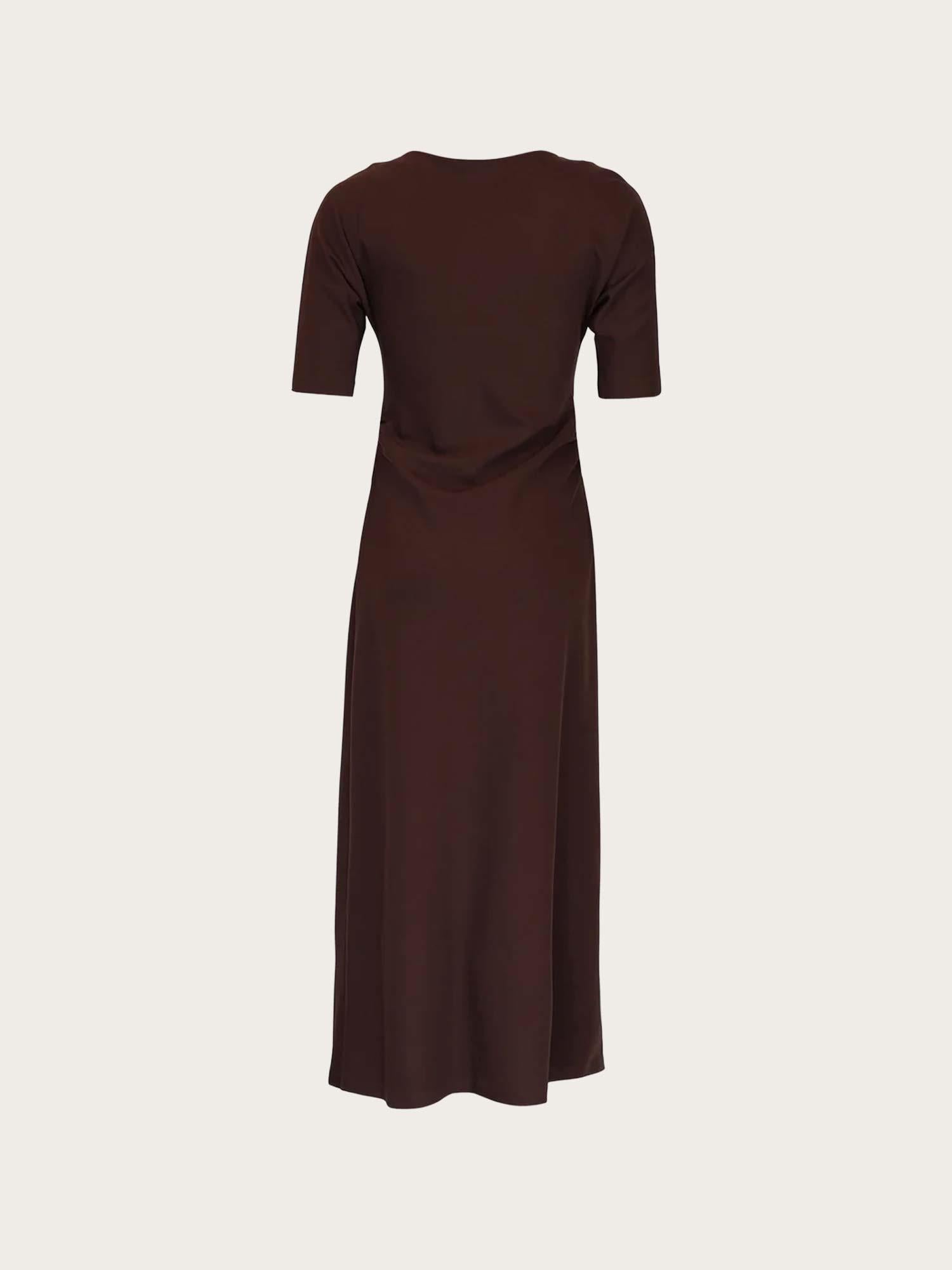 Jersey Fitted Dress - Brown