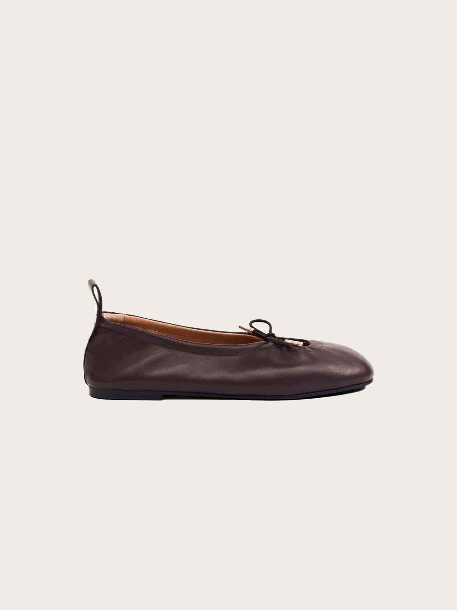 Rosalind Brown Leather Ballet Flats