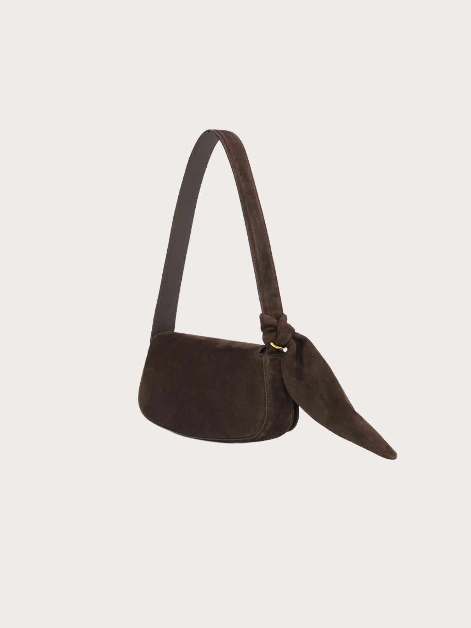 Suede Knot Scarf Bag - Chocolate Torte