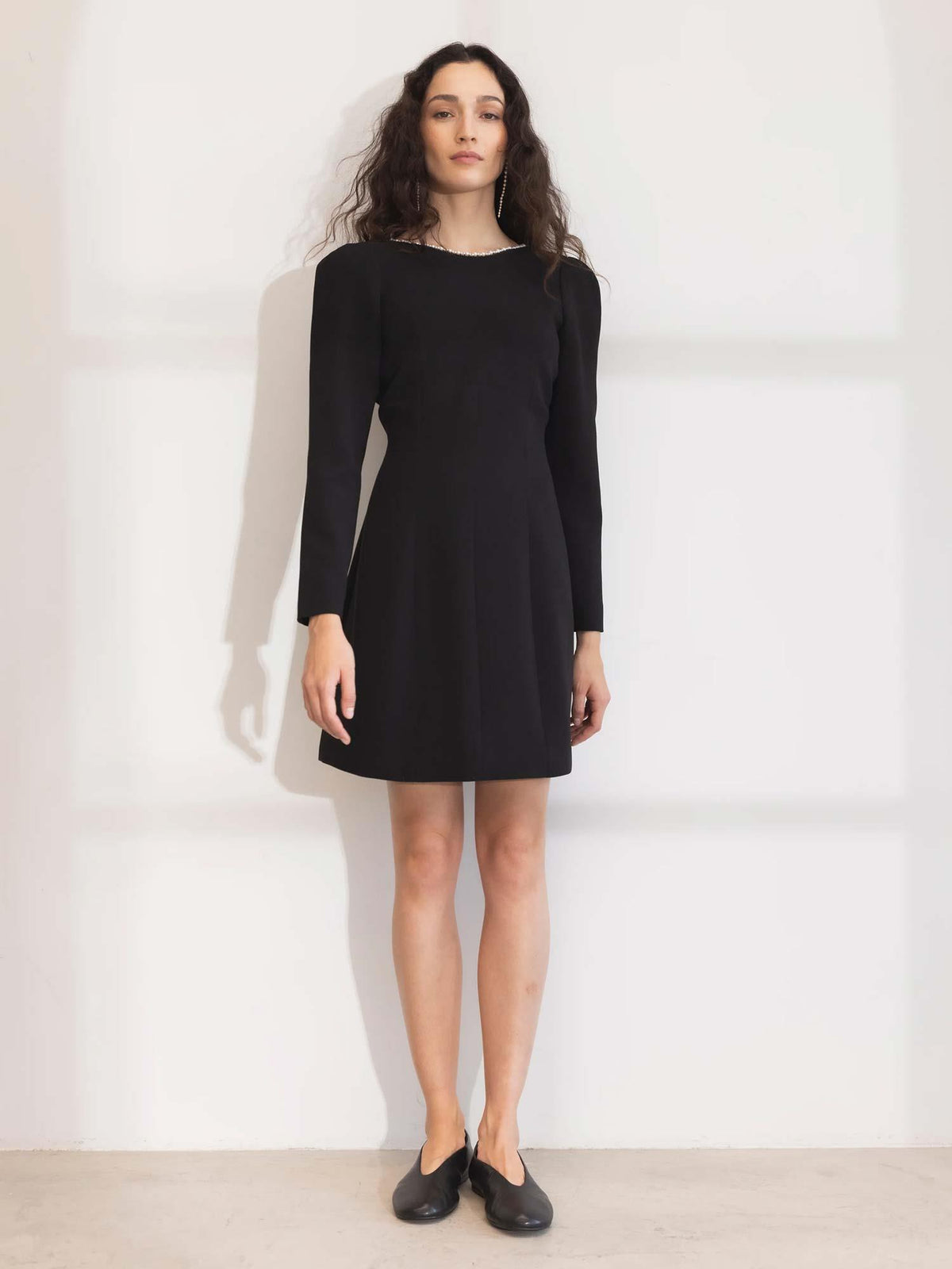 Nathalie Pearl Dress - Black