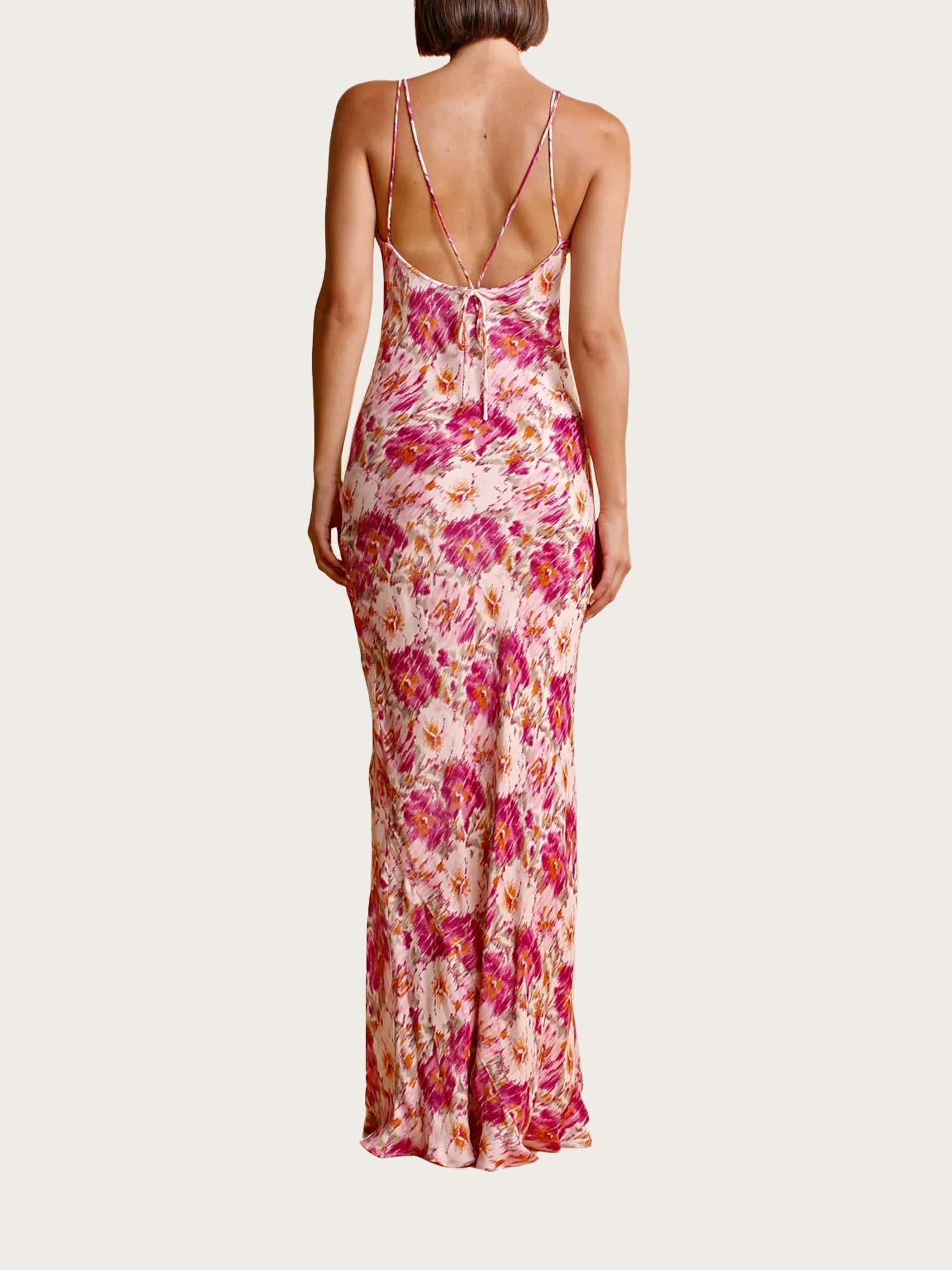 Crepe Satin Strap Dress - Blushed Blossom