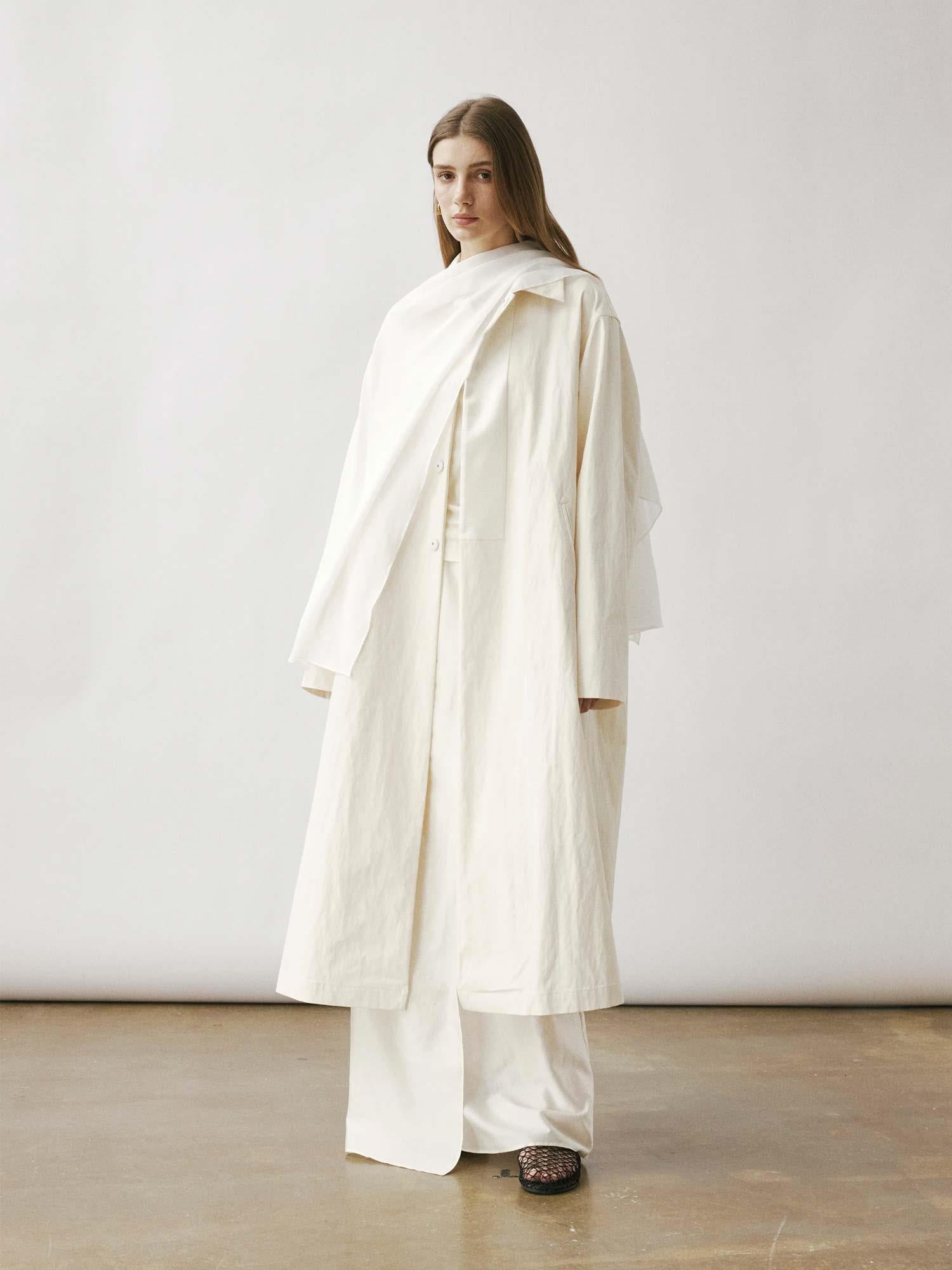 Opame Sheer Cover Scarf - White