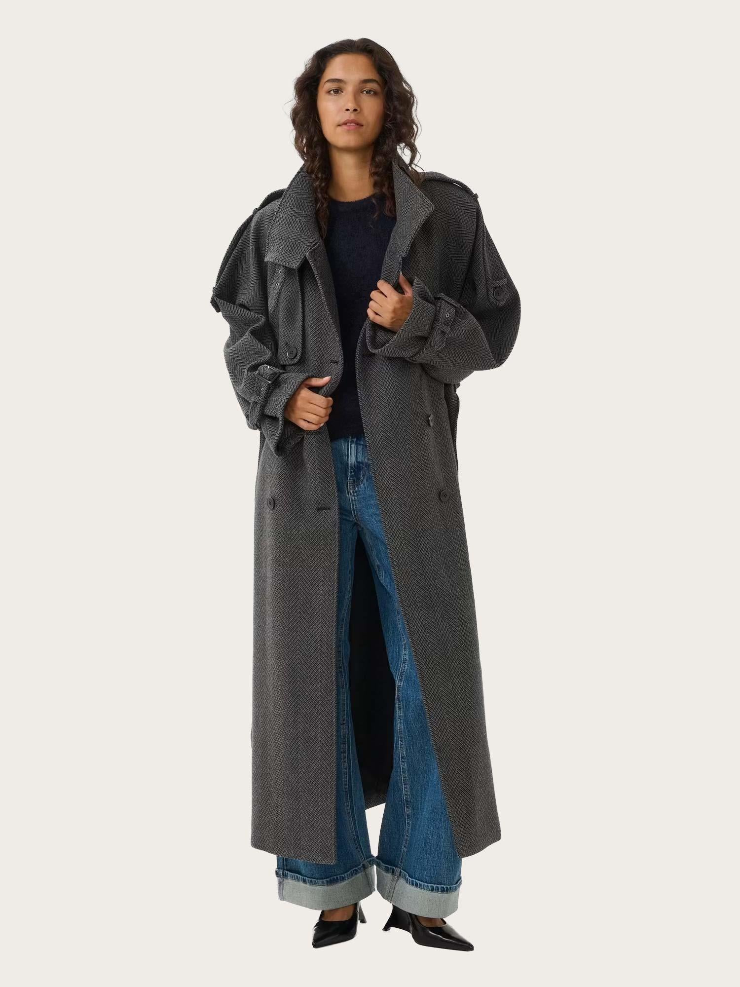 Avic Long HB Coat - Herringbone Black