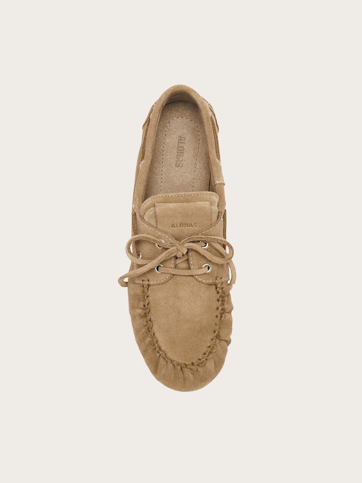 Rowan Suede Beige Leather Loafers
