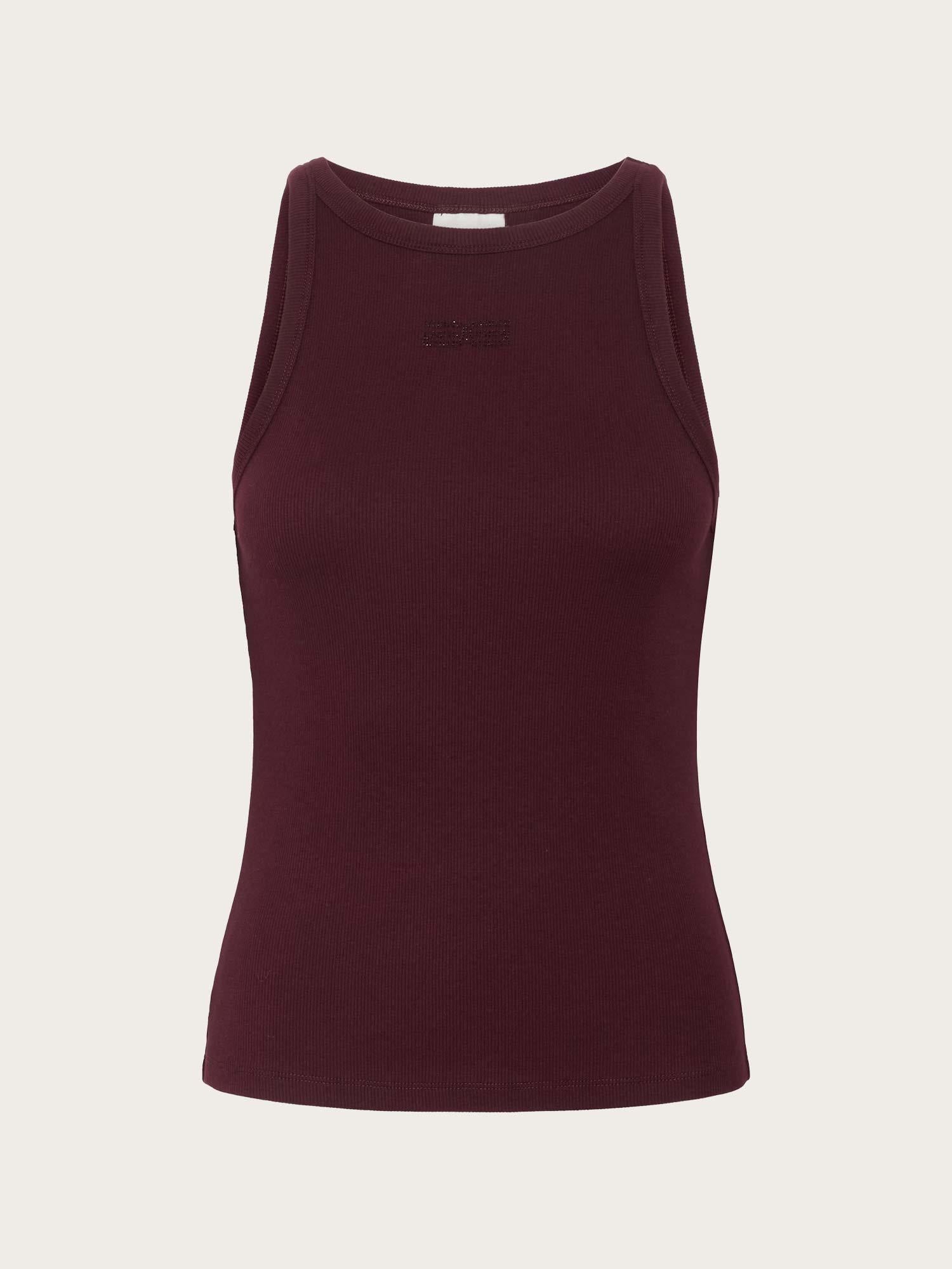 Drew Rhinestone Logo Tank - Aronia