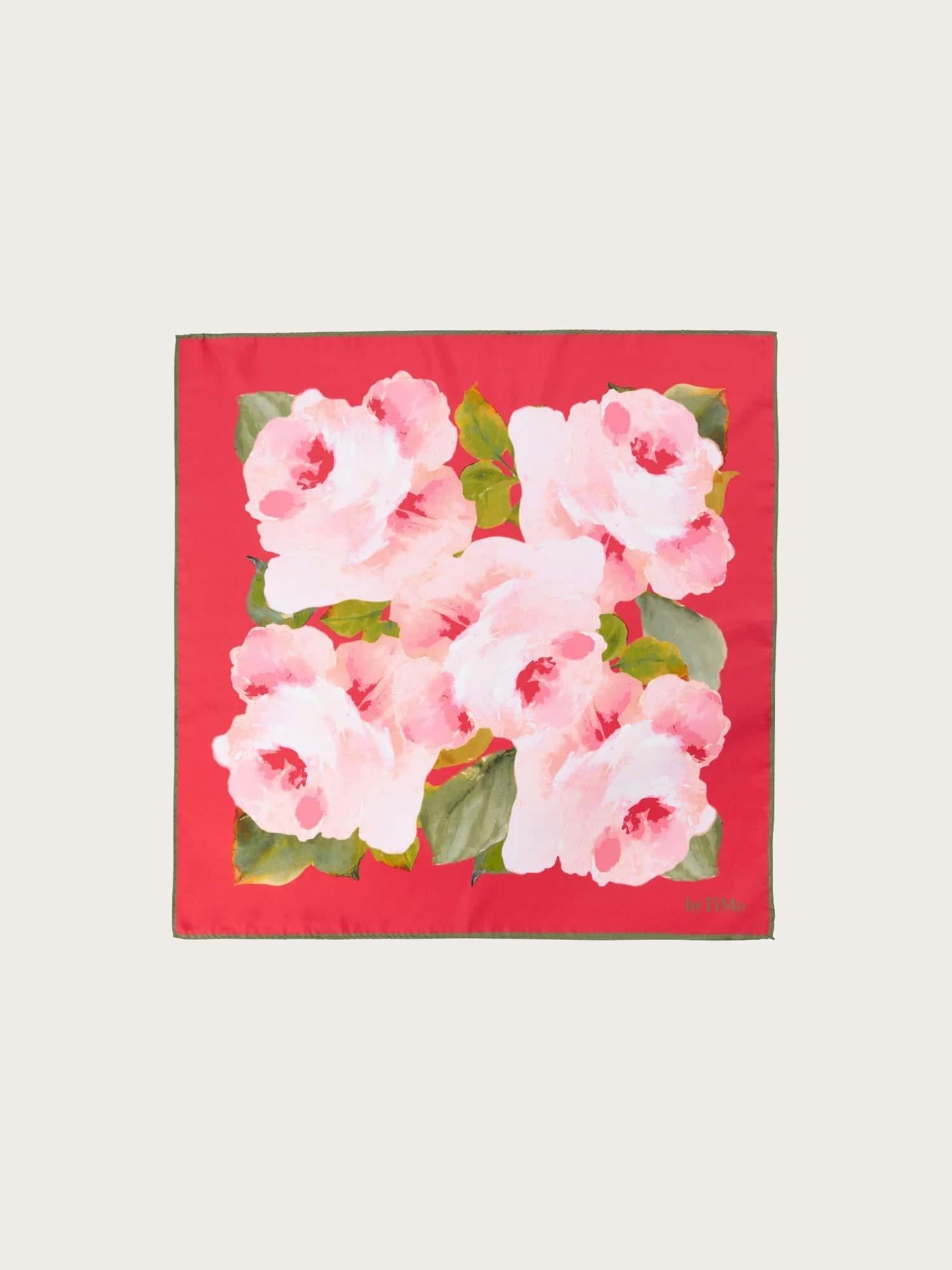Silk Scarf Small - Rouge Fleur