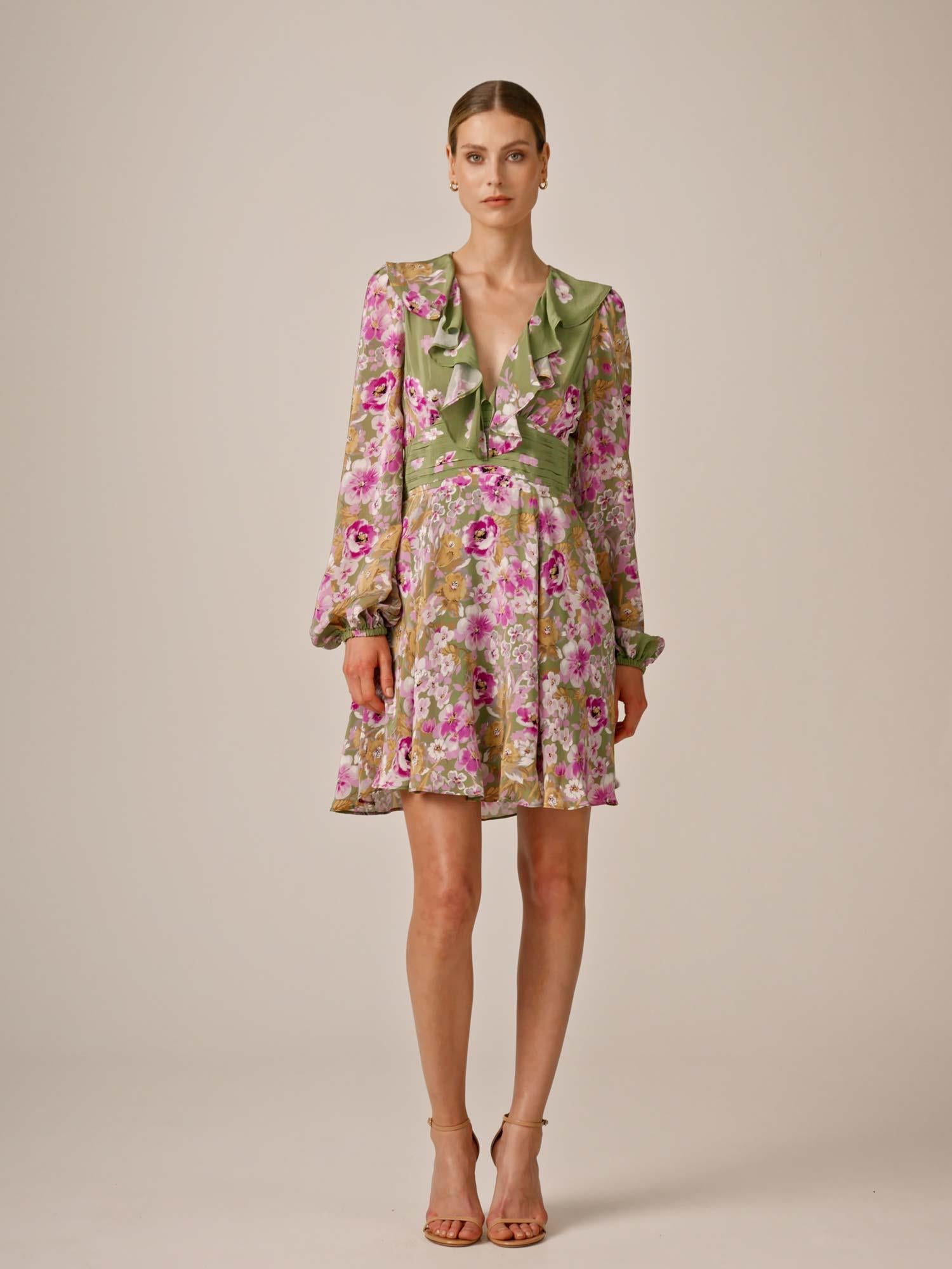 Crepe Shirt Dress - Green field