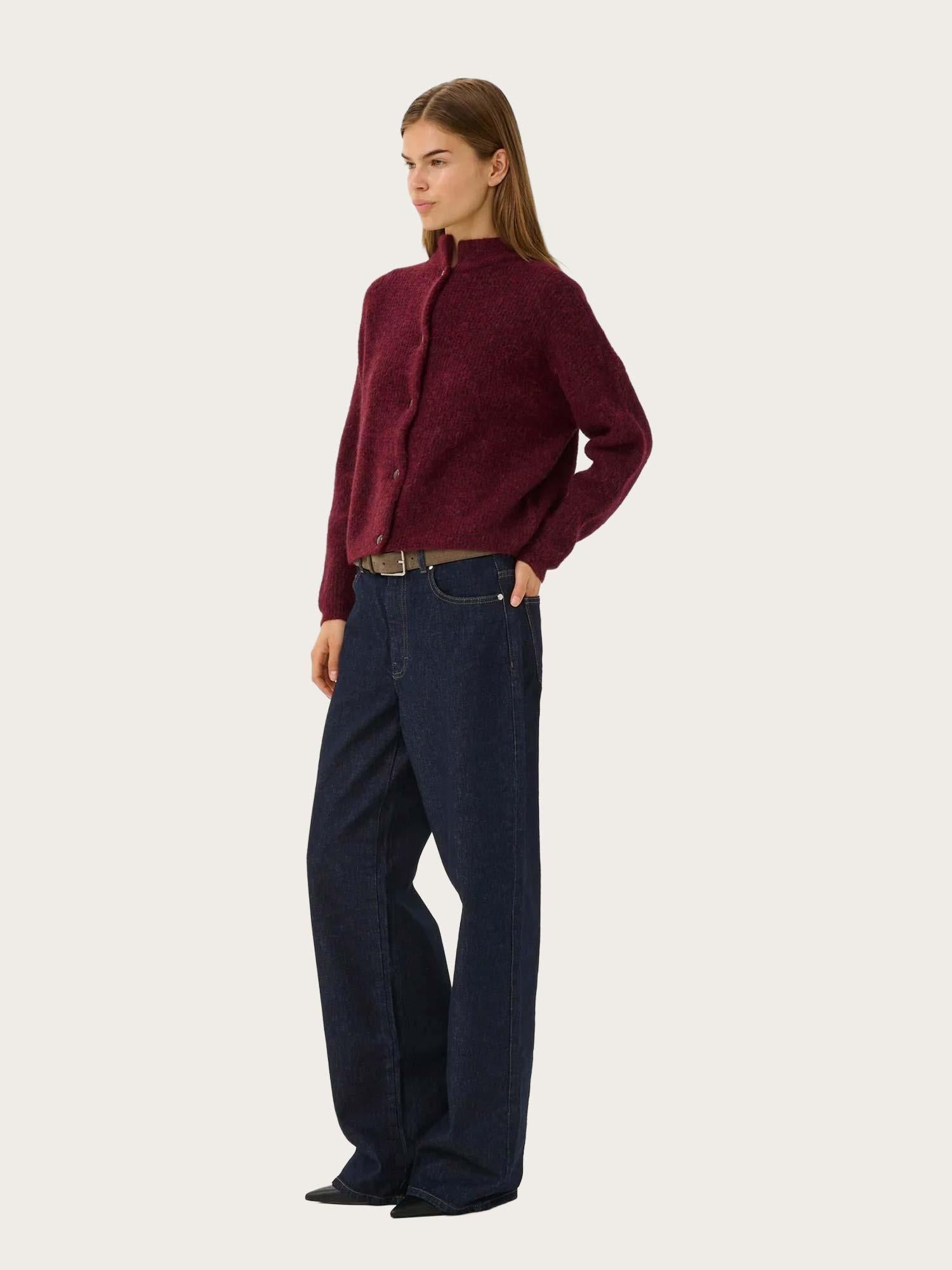 Alpha Short Cardigan - Blood Red Mélange