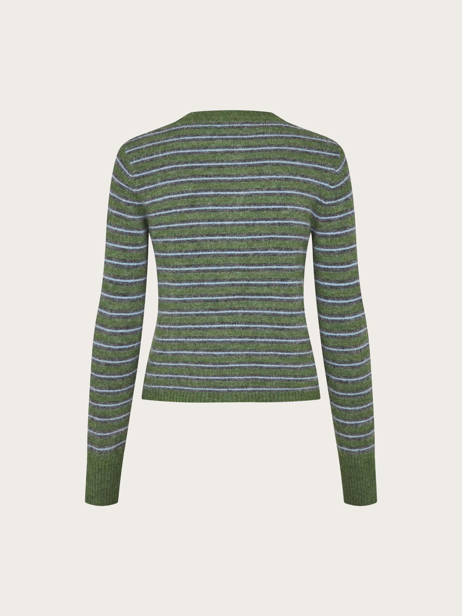 Enada ls Cardigan st - Chive Stripe