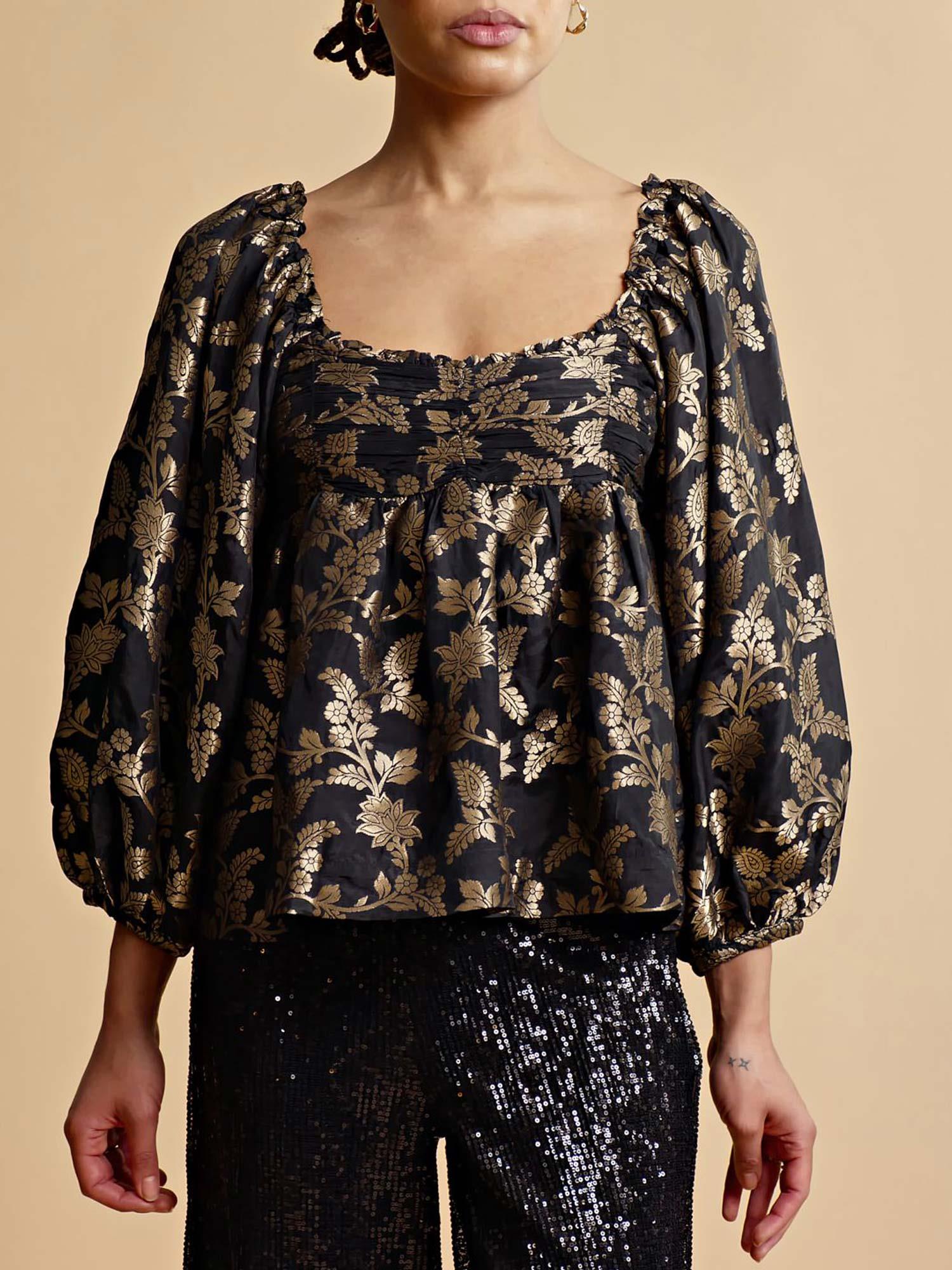 Brocade Top - Black