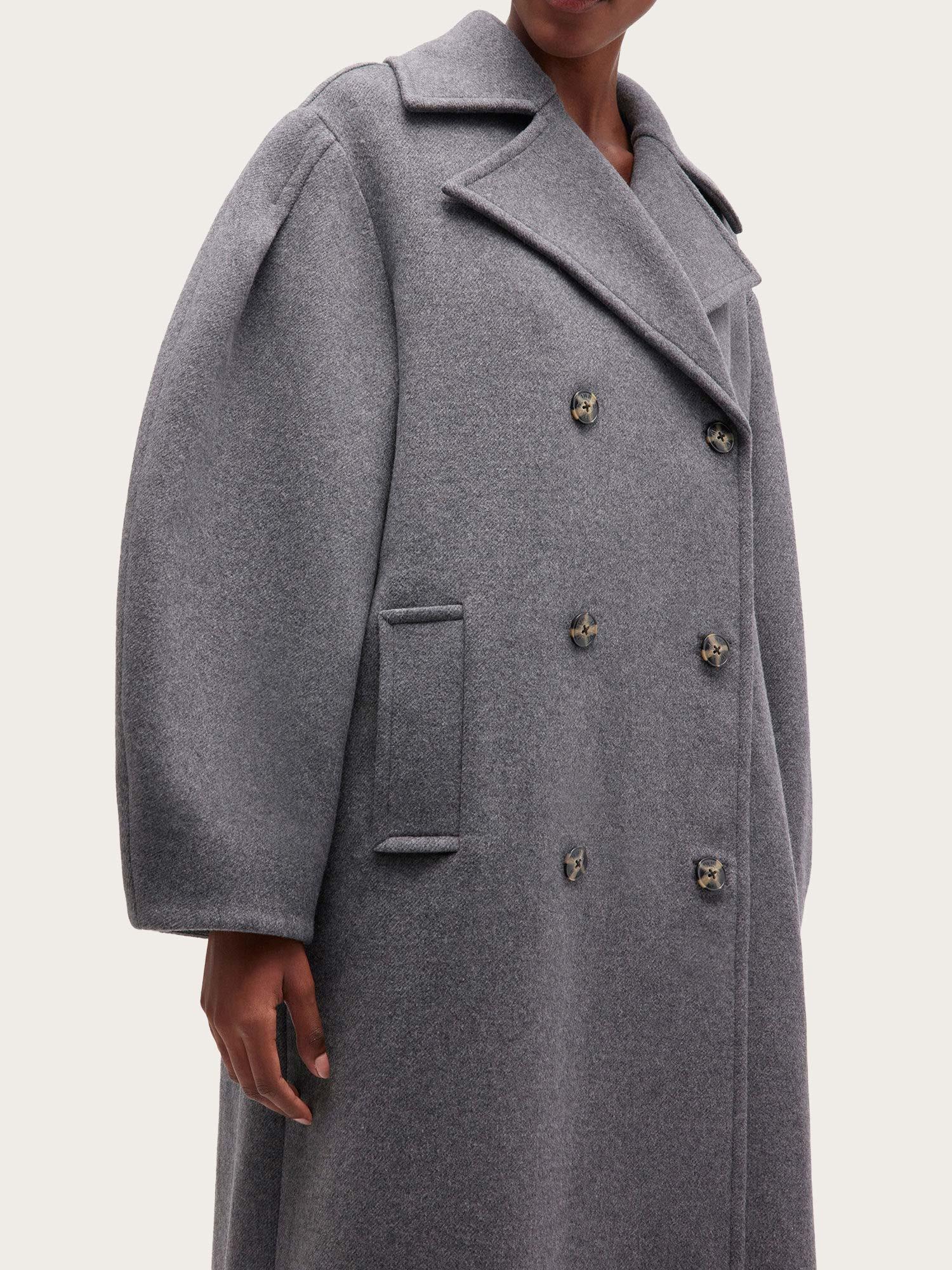 Peacoat Wool Long Coat - Pewter