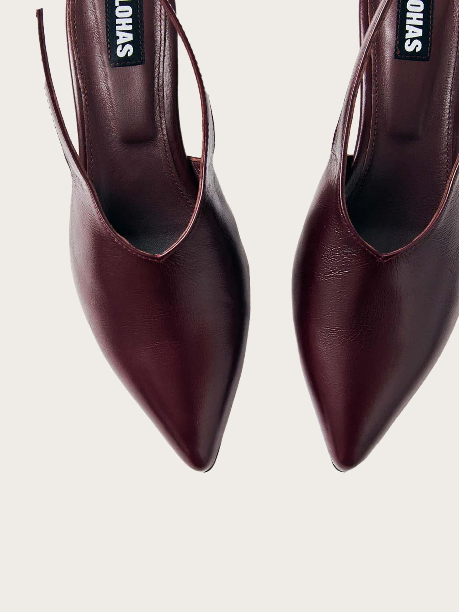 Eros Burgundy Leather Mules