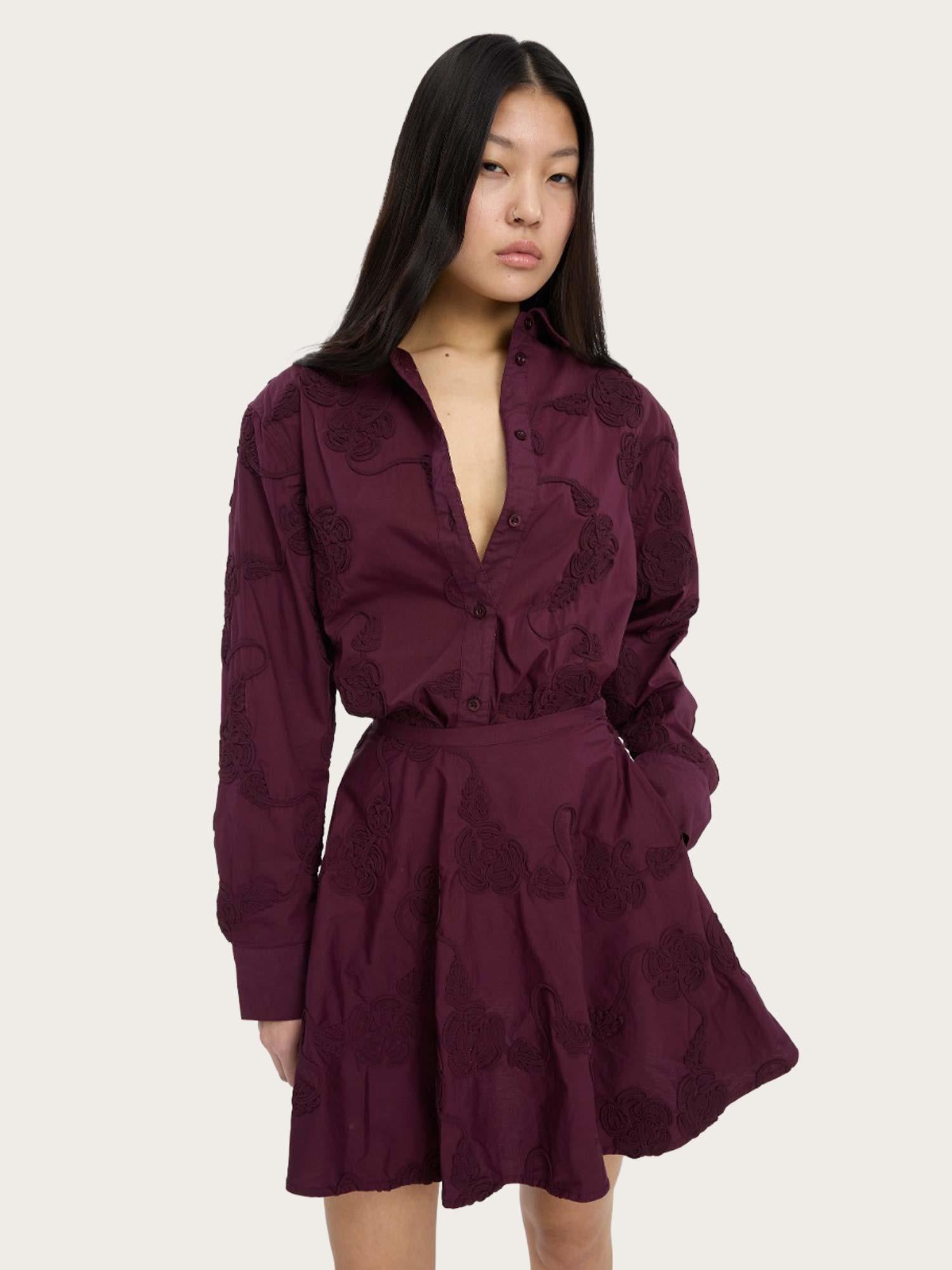 Flower Mini Skirt - Zinfandel